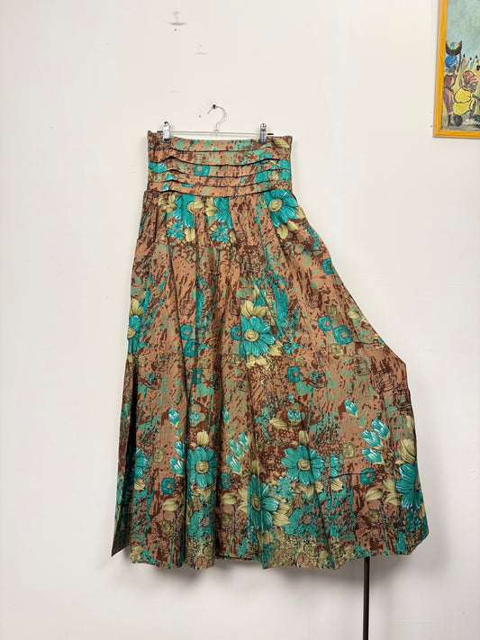 Vintage Saree Silk Pleated Skirt
