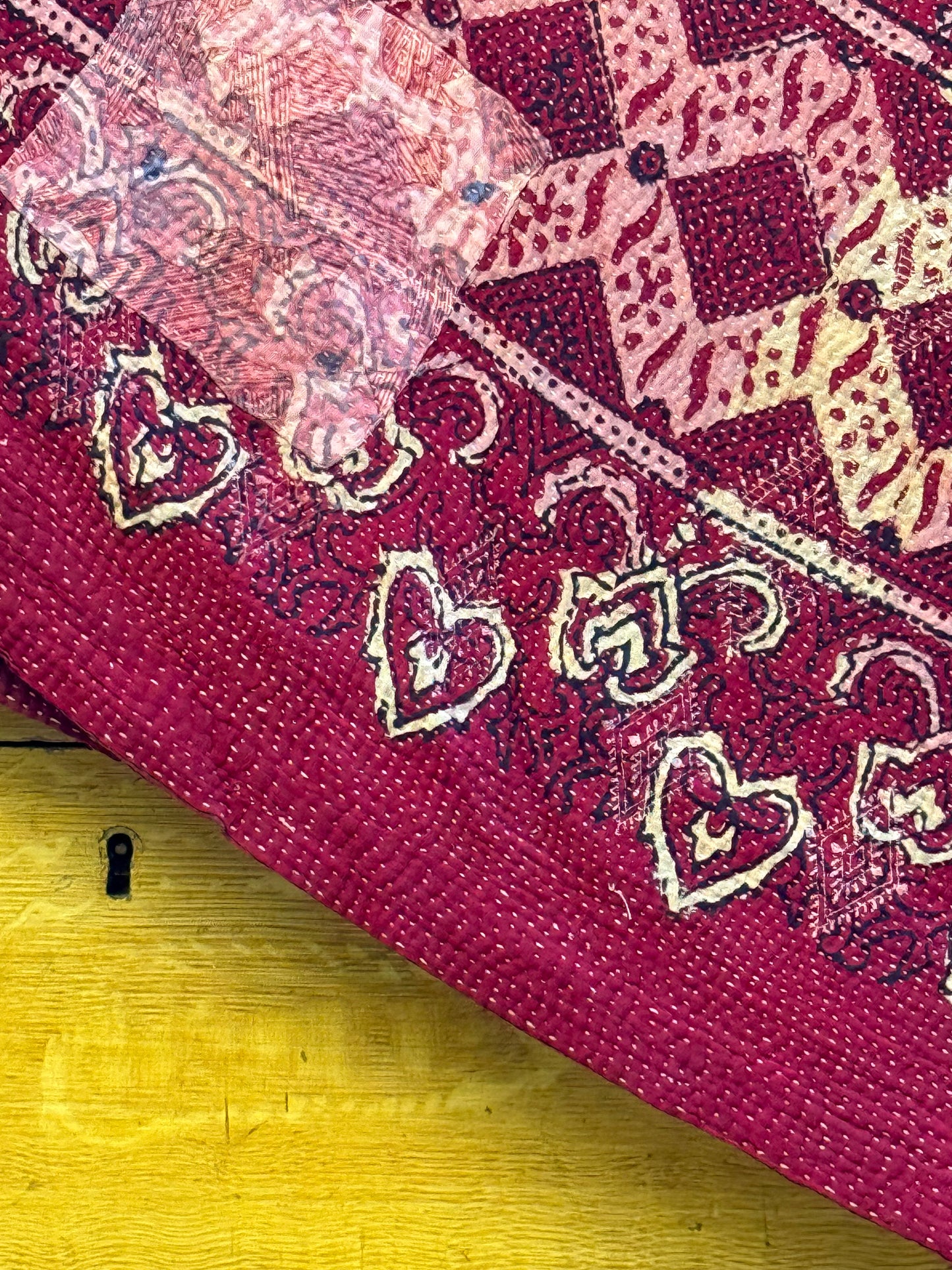 A Finestitch Kantha Quilt with Ajrakh over-print