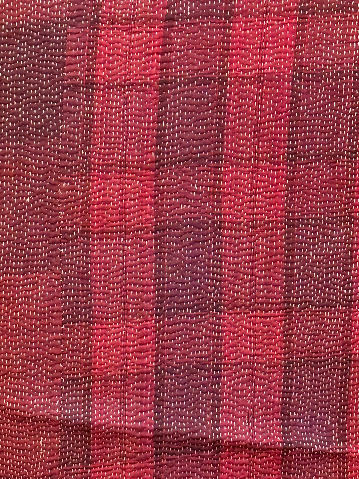 A Finestitch Kantha Quilt with Ajrakh over-print