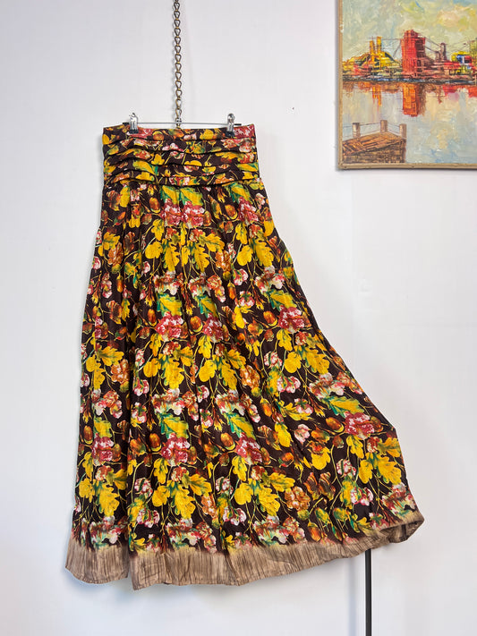 Vintage Saree Silk Pleated Skirt