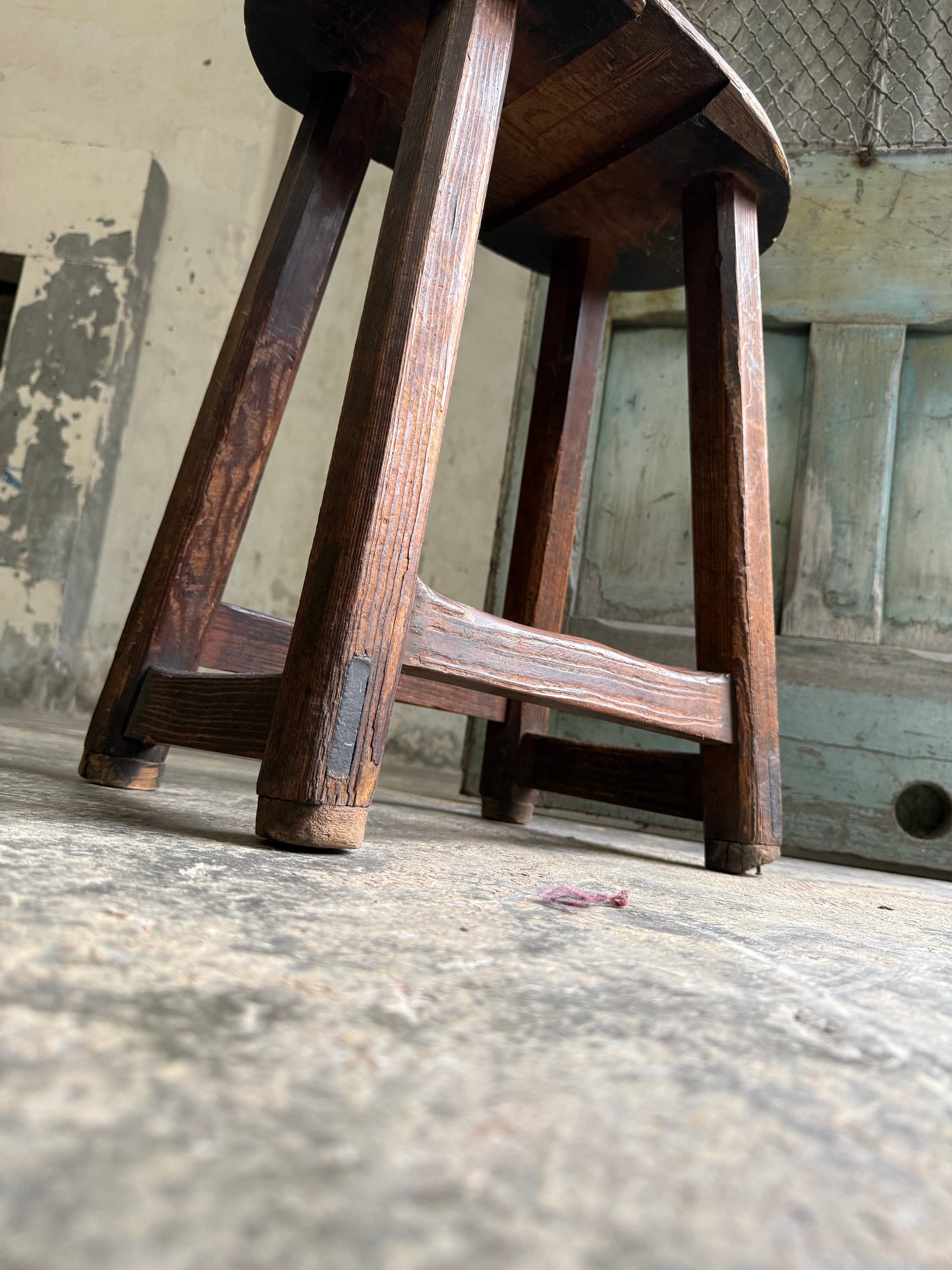 Scottish 19thC Pitch Pine Stool