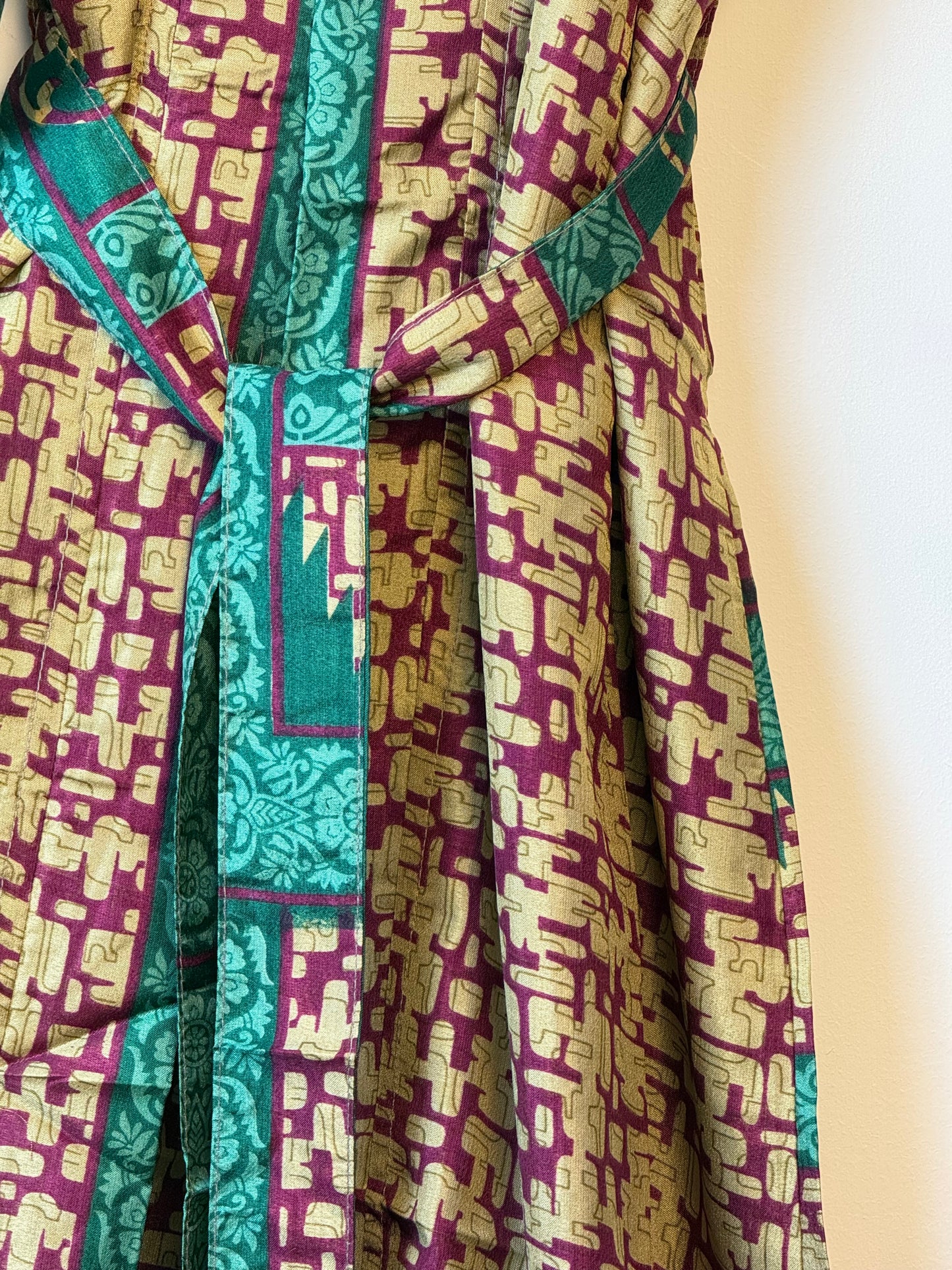 Vintage Saree Silk Kimono / Duster - Long