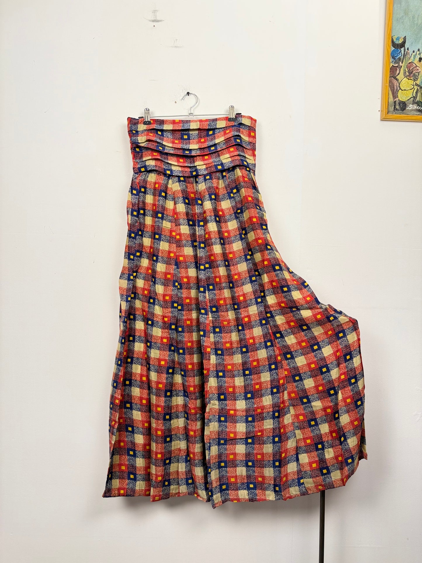 Vintage Saree Silk Pleated Skirt