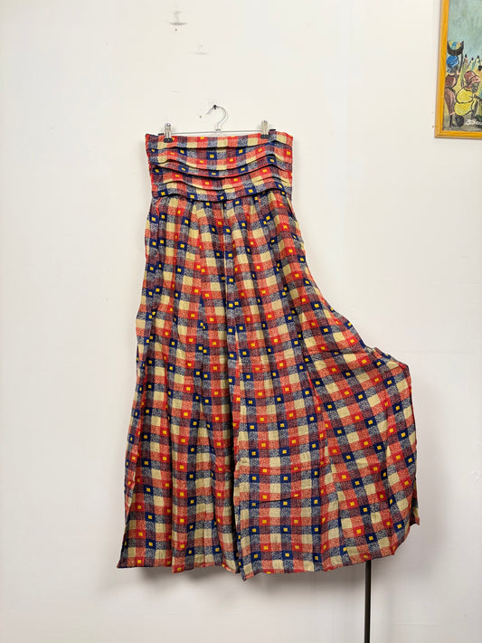 Vintage Saree Silk Pleated Skirt