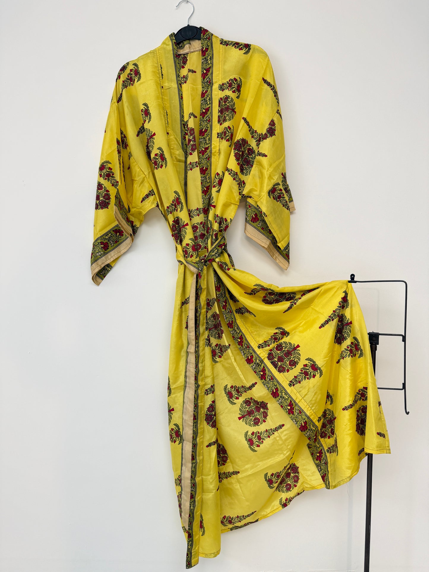 Vintage Saree Silk Kimono / Duster - Long