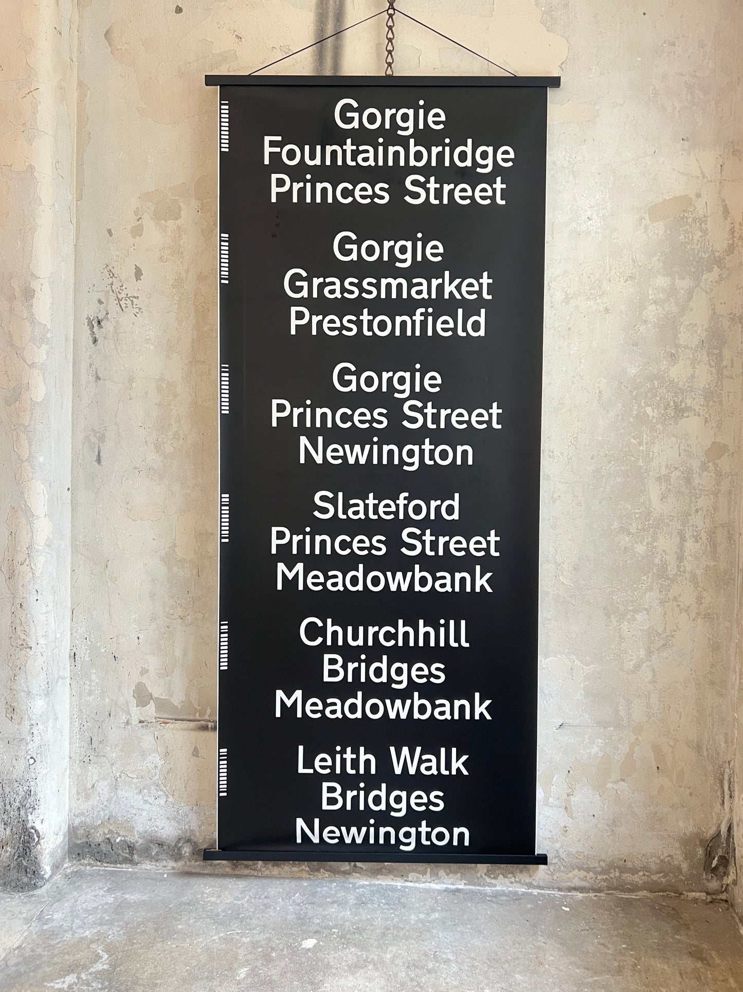 Edinburgh Destination Bus Blind - Gorgie Fountainbridge Princes Street