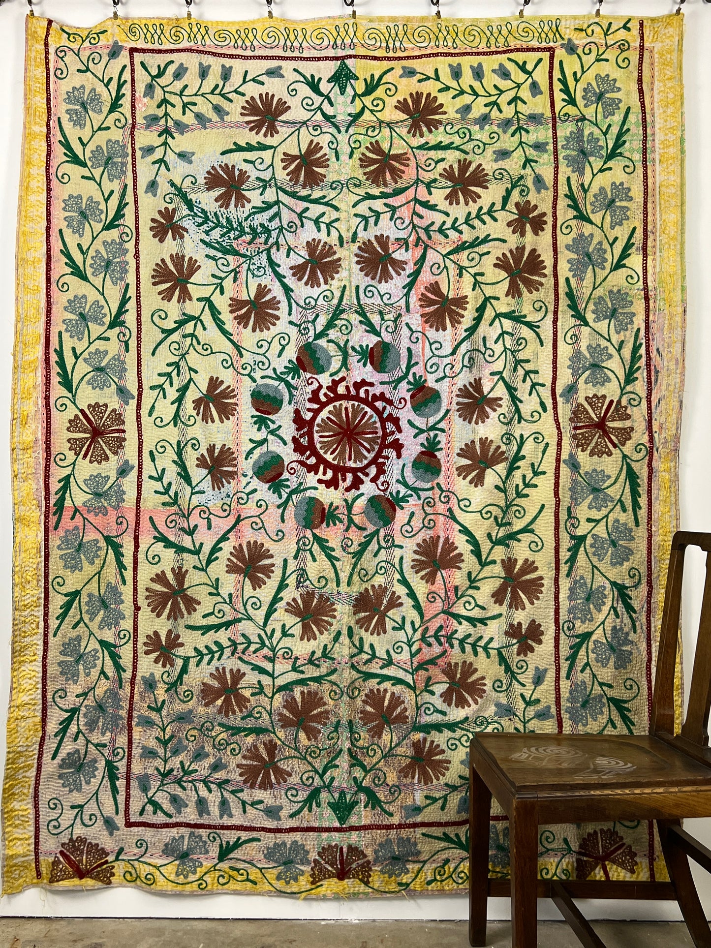 Vintage Kantha Suzani Quilt