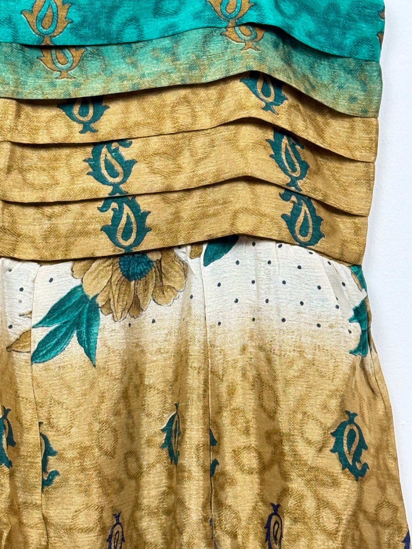 Vintage Saree Silk Pleated Skirt