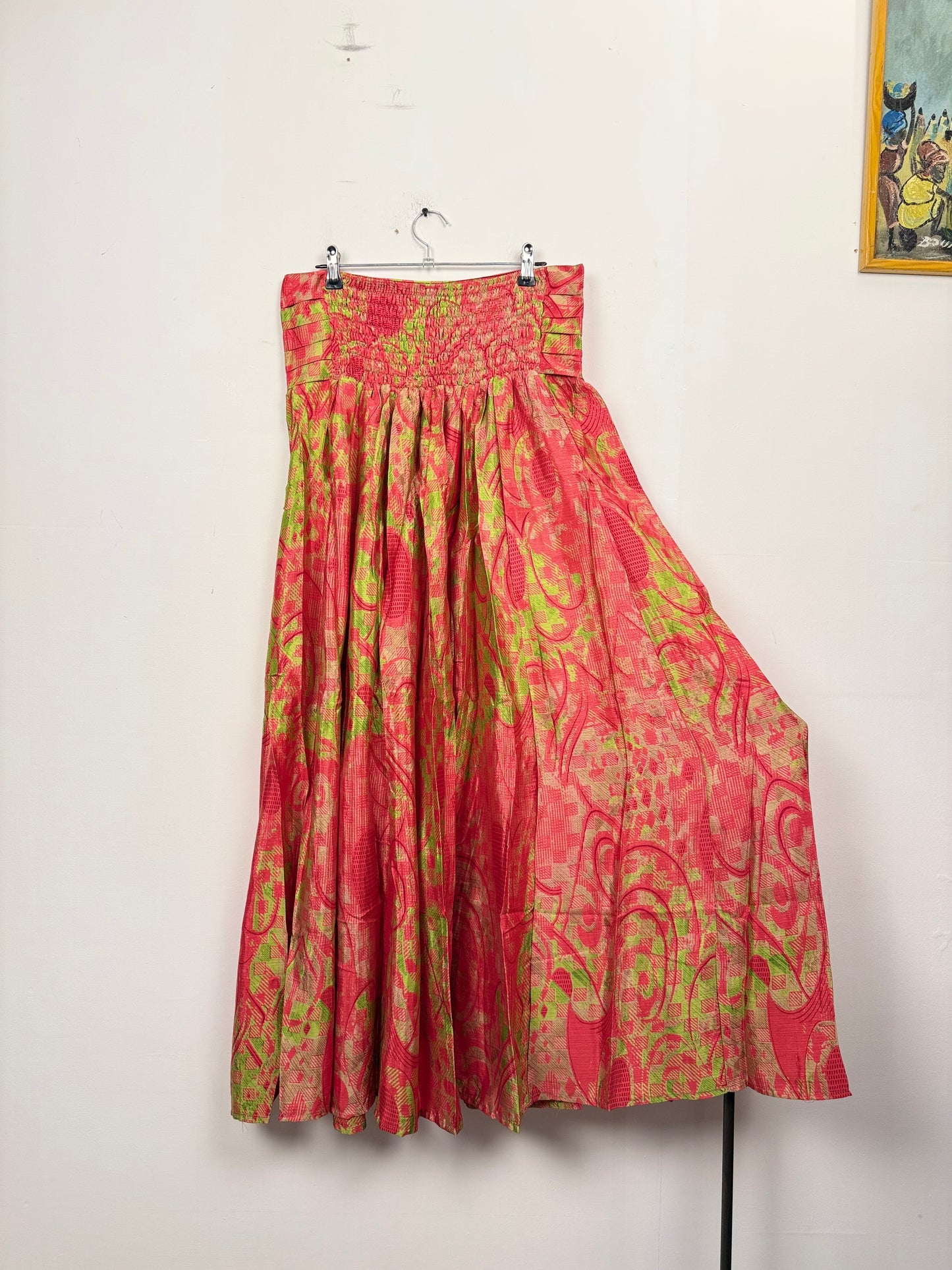 Vintage Saree Silk Pleated Skirt