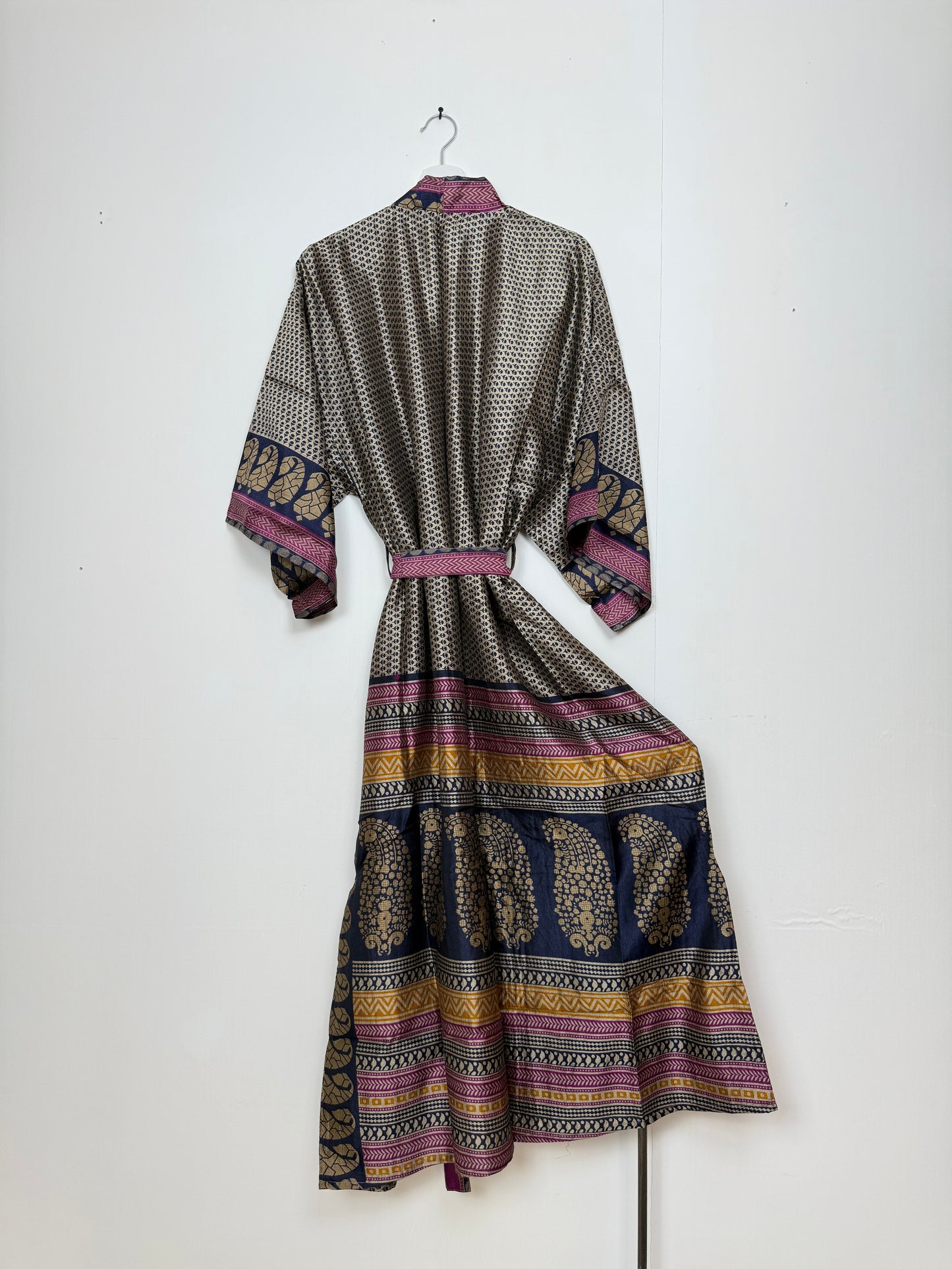 Vintage Saree Silk Kimono / Duster - Long