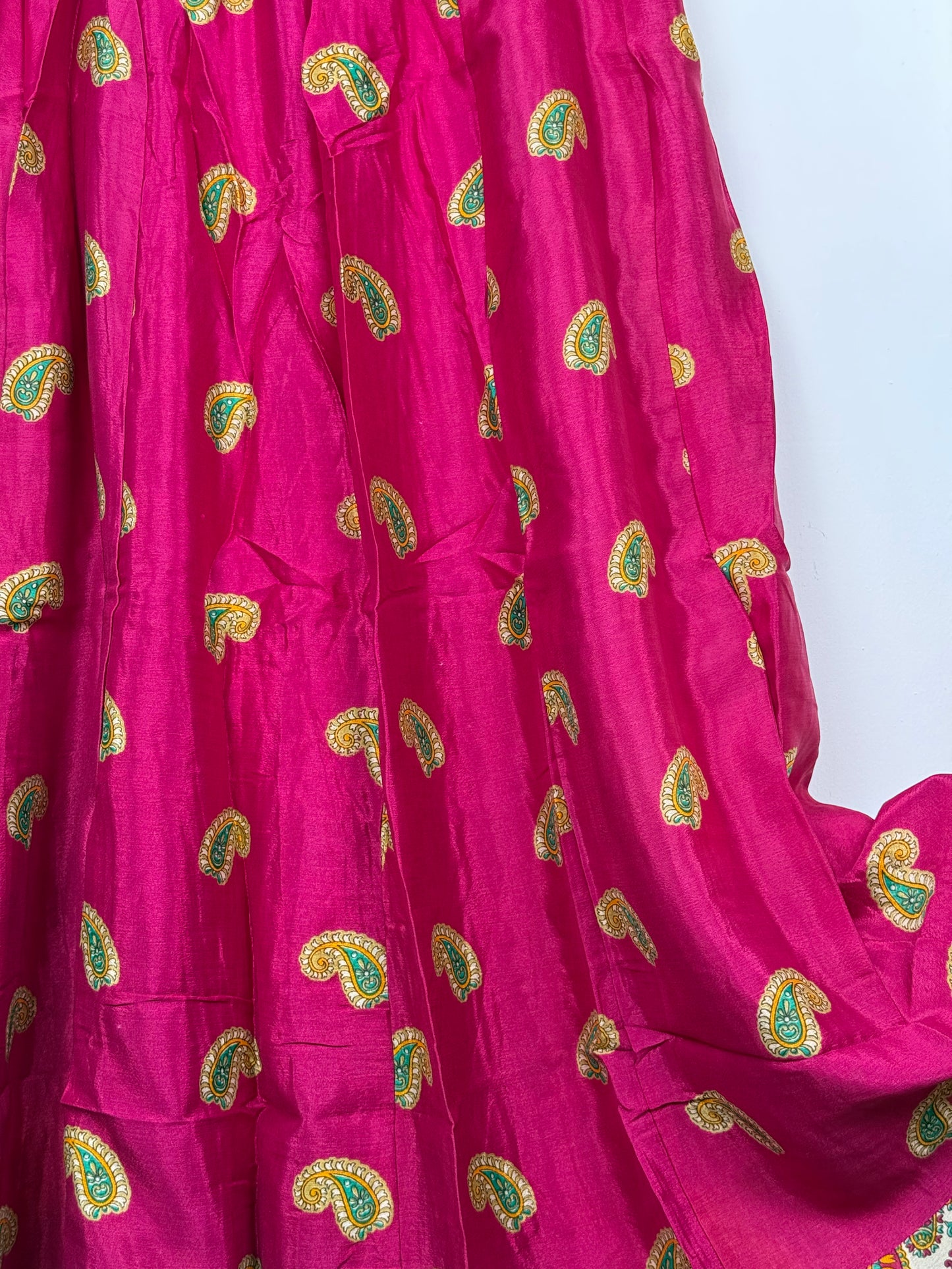 Vintage Saree Silk Pleated Skirt