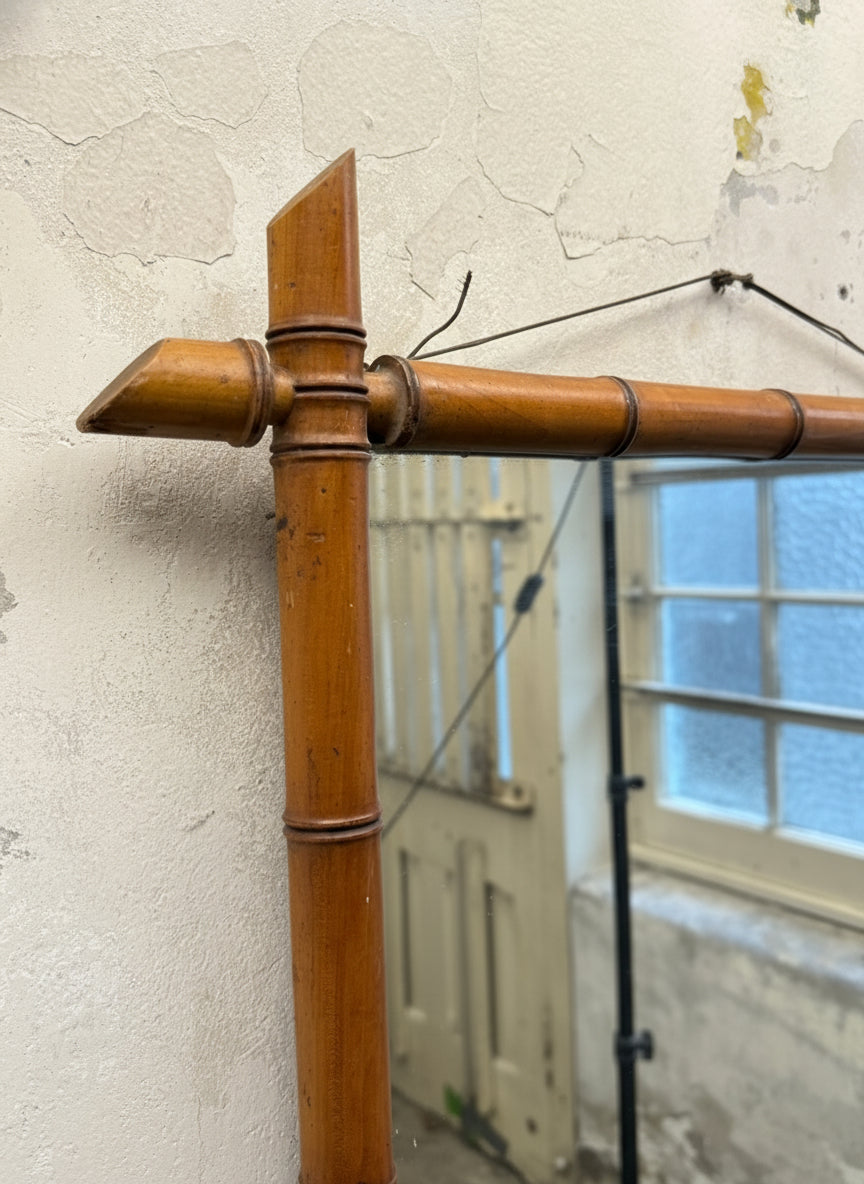An Early 20thC French Faux Bamboo Mirror