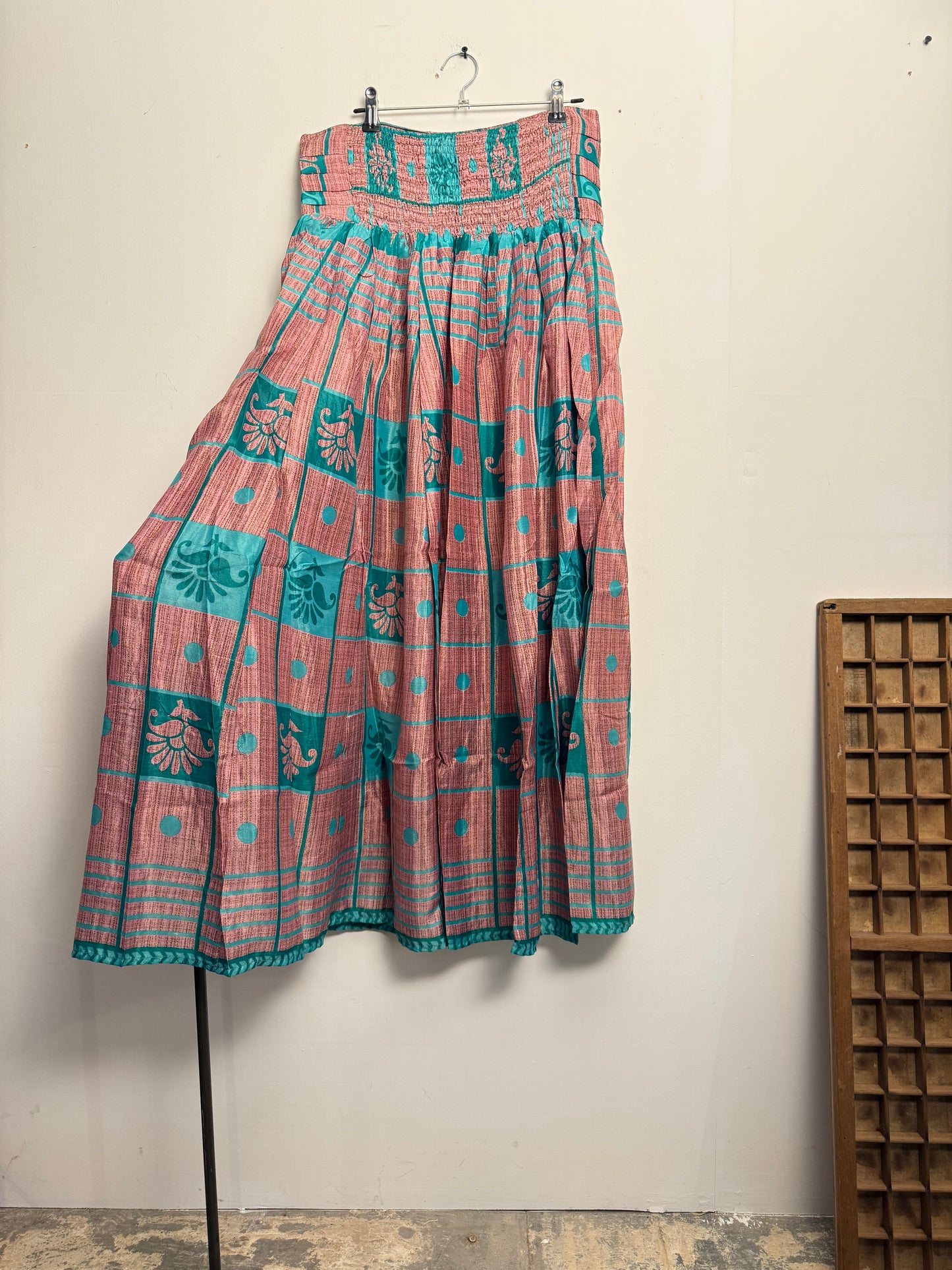 Vintage Saree Silk Pleated Skirt