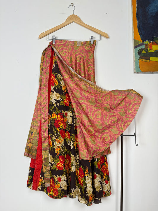 Vintage Saree Silk Wrap Skirt