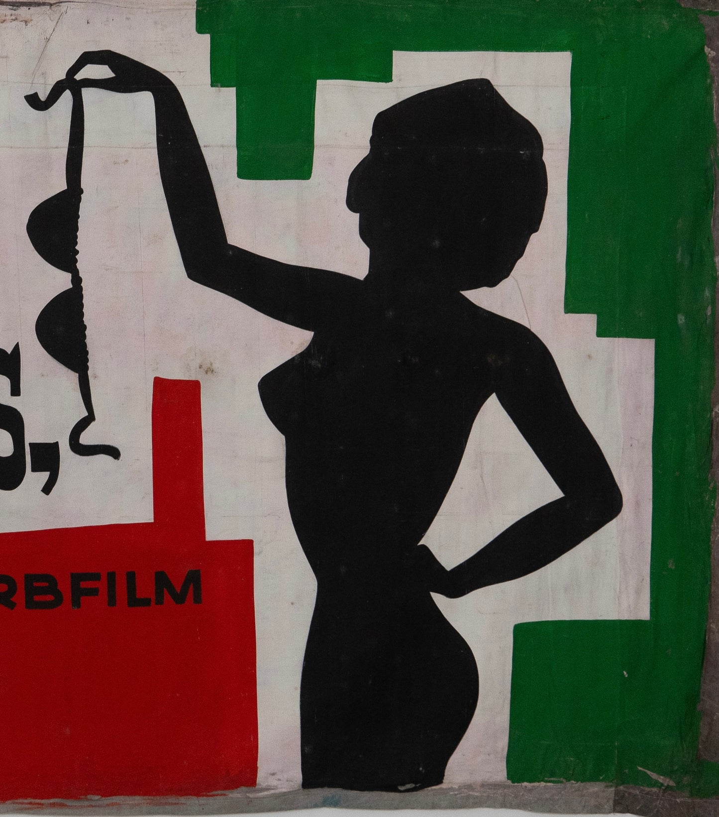 1960s German Hand Painted Cinema Banner - Zieh’ Dich aus, Puppe