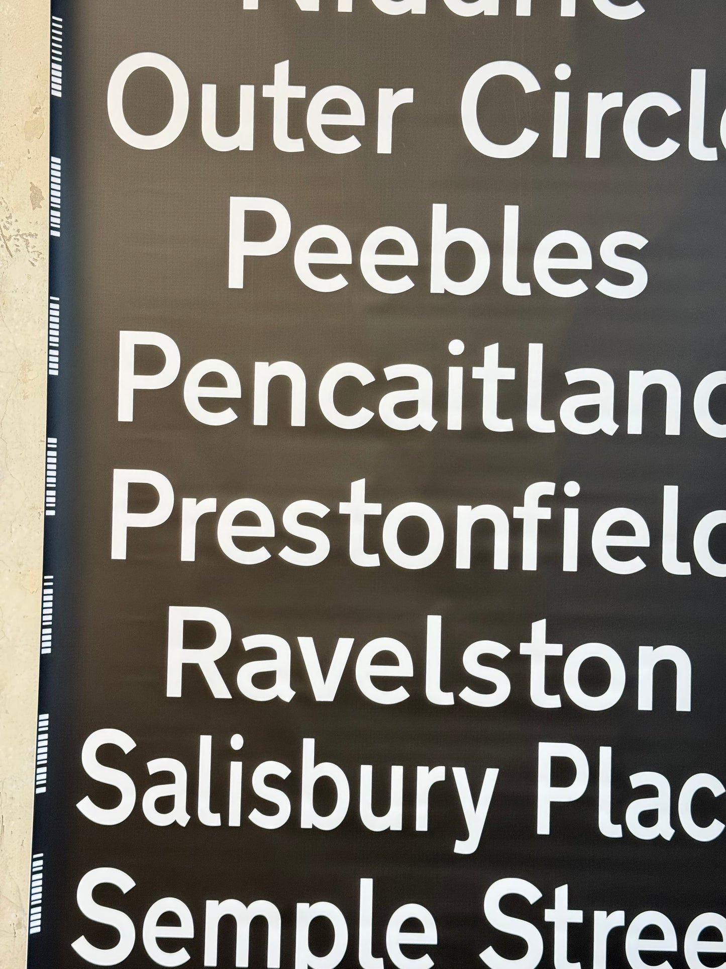 Edinburgh Destination Bus Blind - Newton to Shrubhill