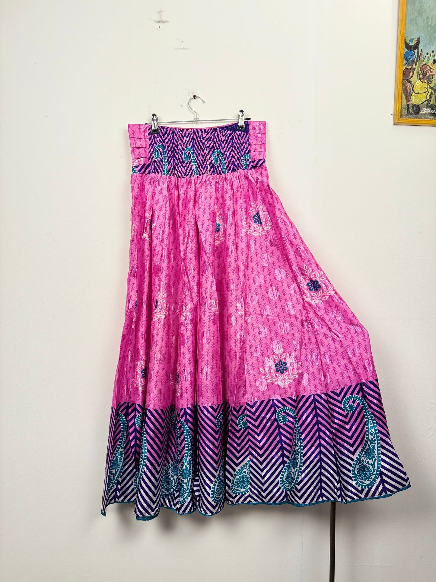 Vintage Saree Silk Pleated Skirt