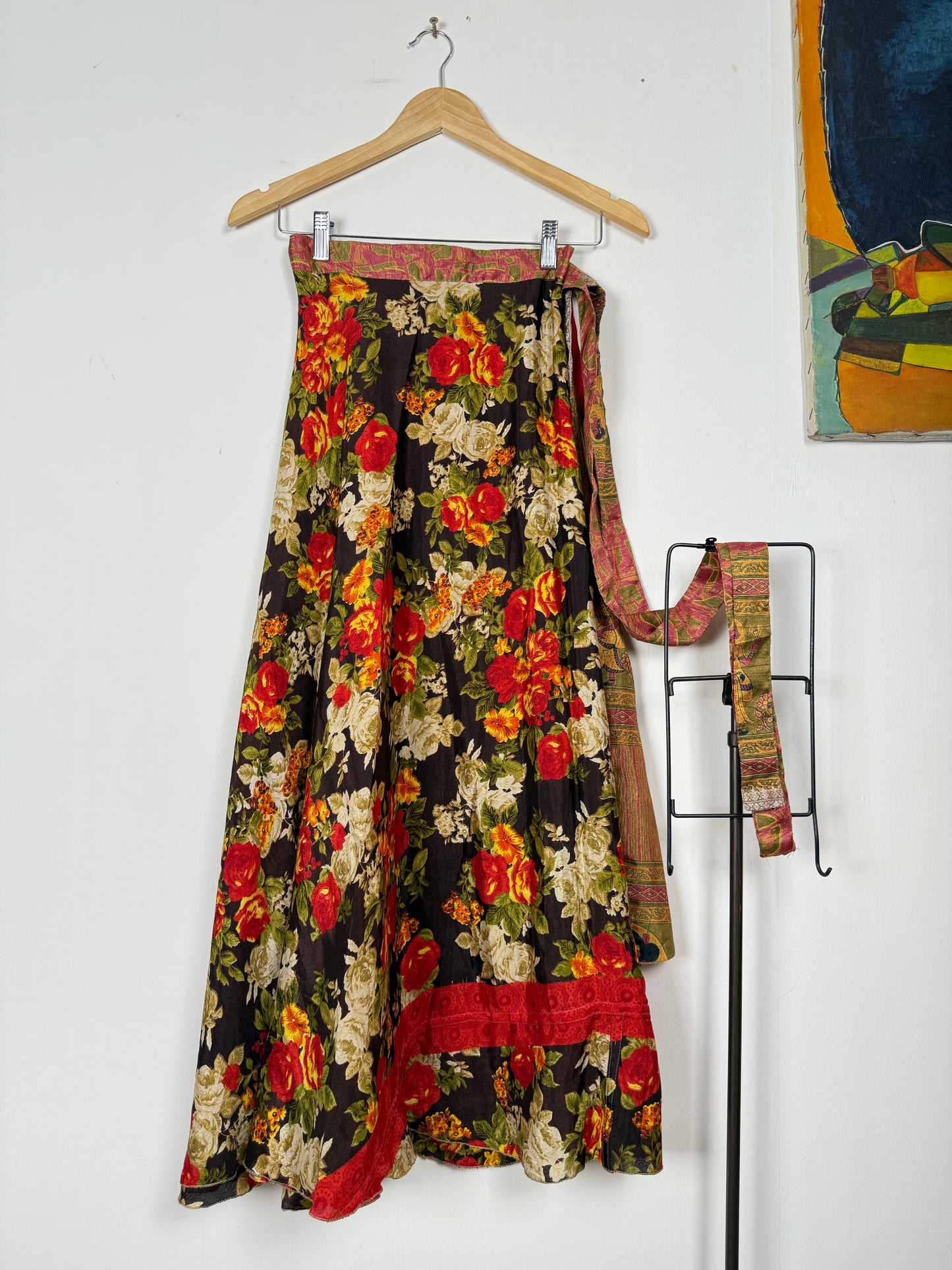 Vintage Saree Silk Wrap Skirt
