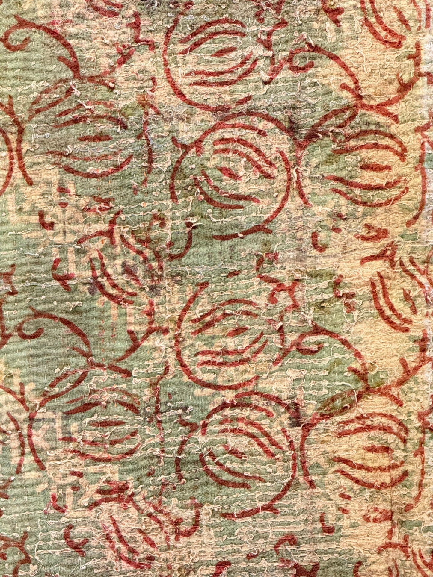 Finestitch Kantha Quilt with Bagru over-print