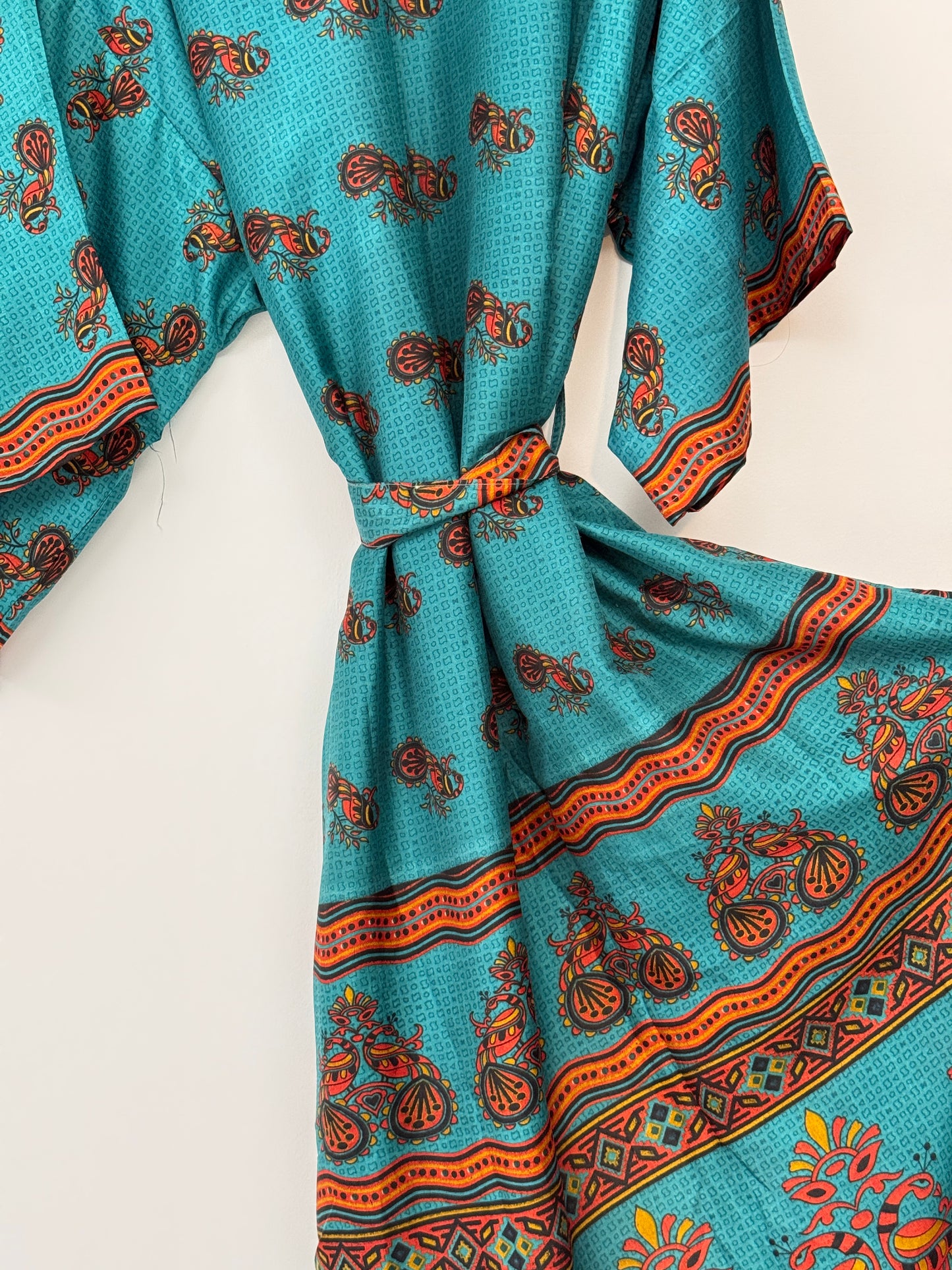 Vintage Saree Silk Kimono / Duster - Long