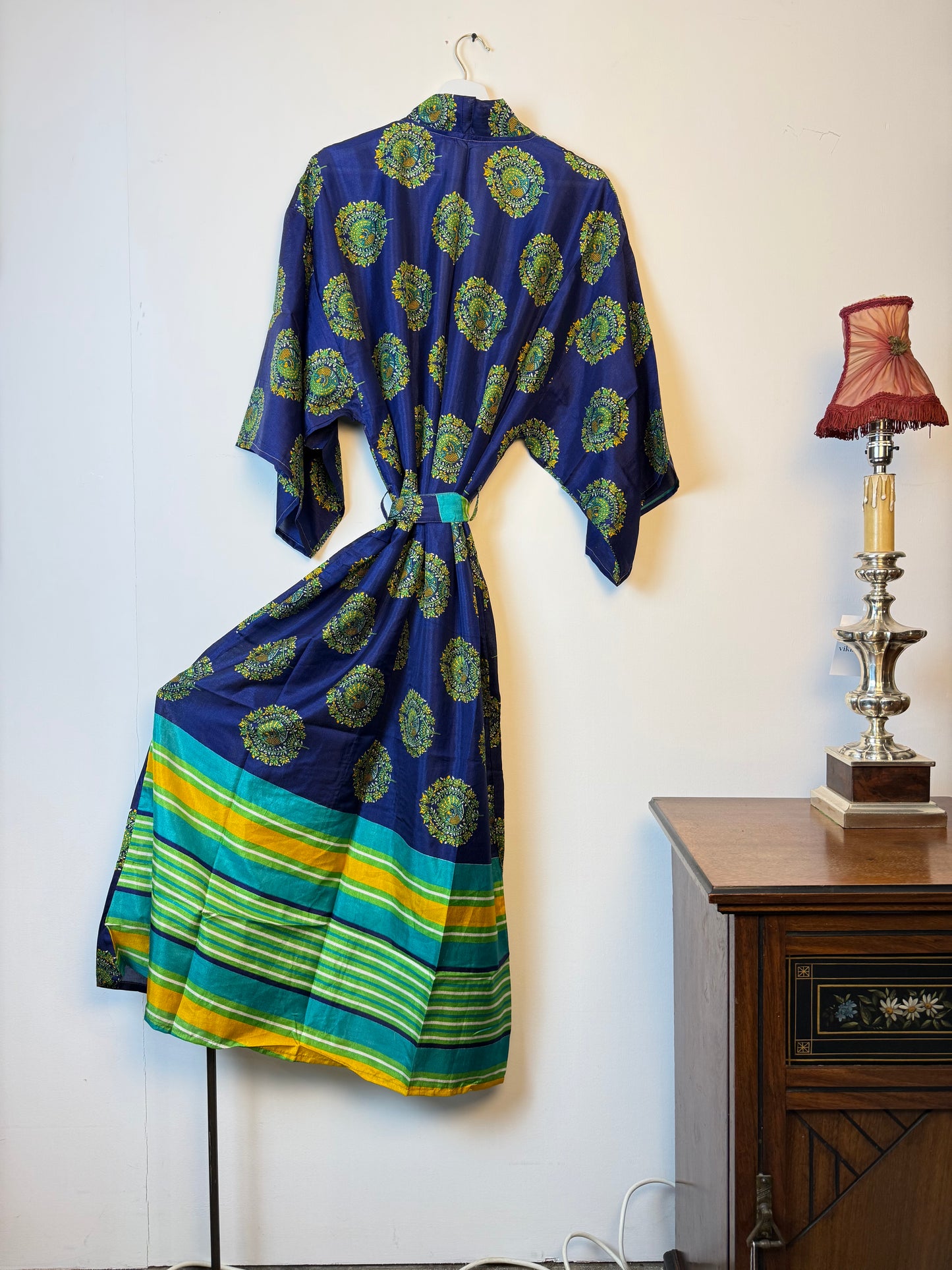 Vintage Saree Silk Kimono / Duster - Long