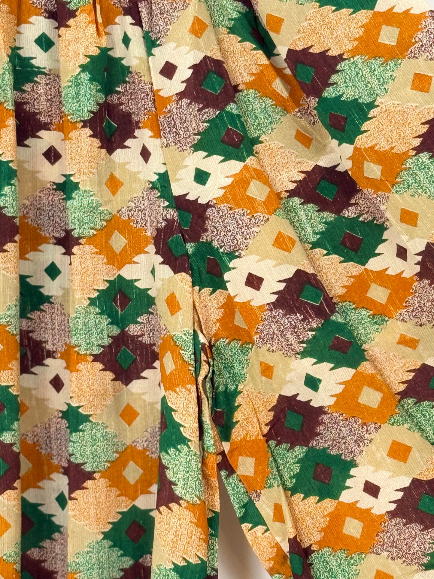 Vintage Saree Silk Trousers & Shirt Co-ordinated Set