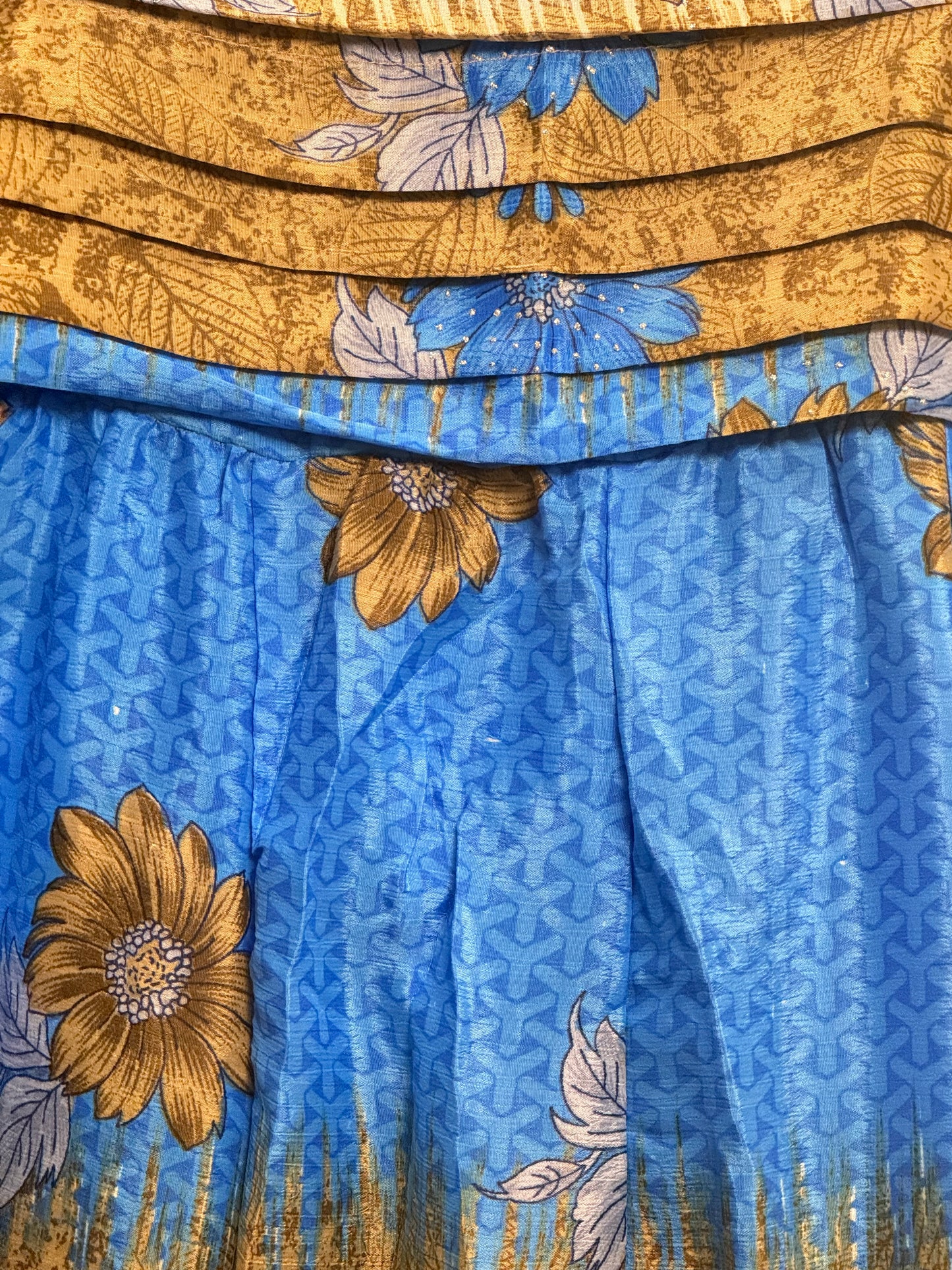 Vintage Saree Silk Pleated Skirt