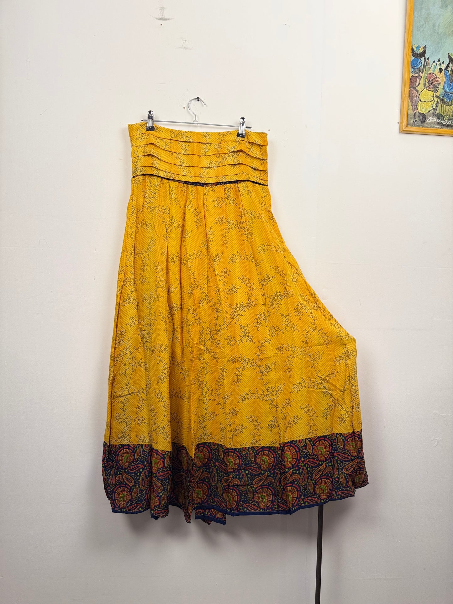 Vintage Saree Silk Pleated Skirt