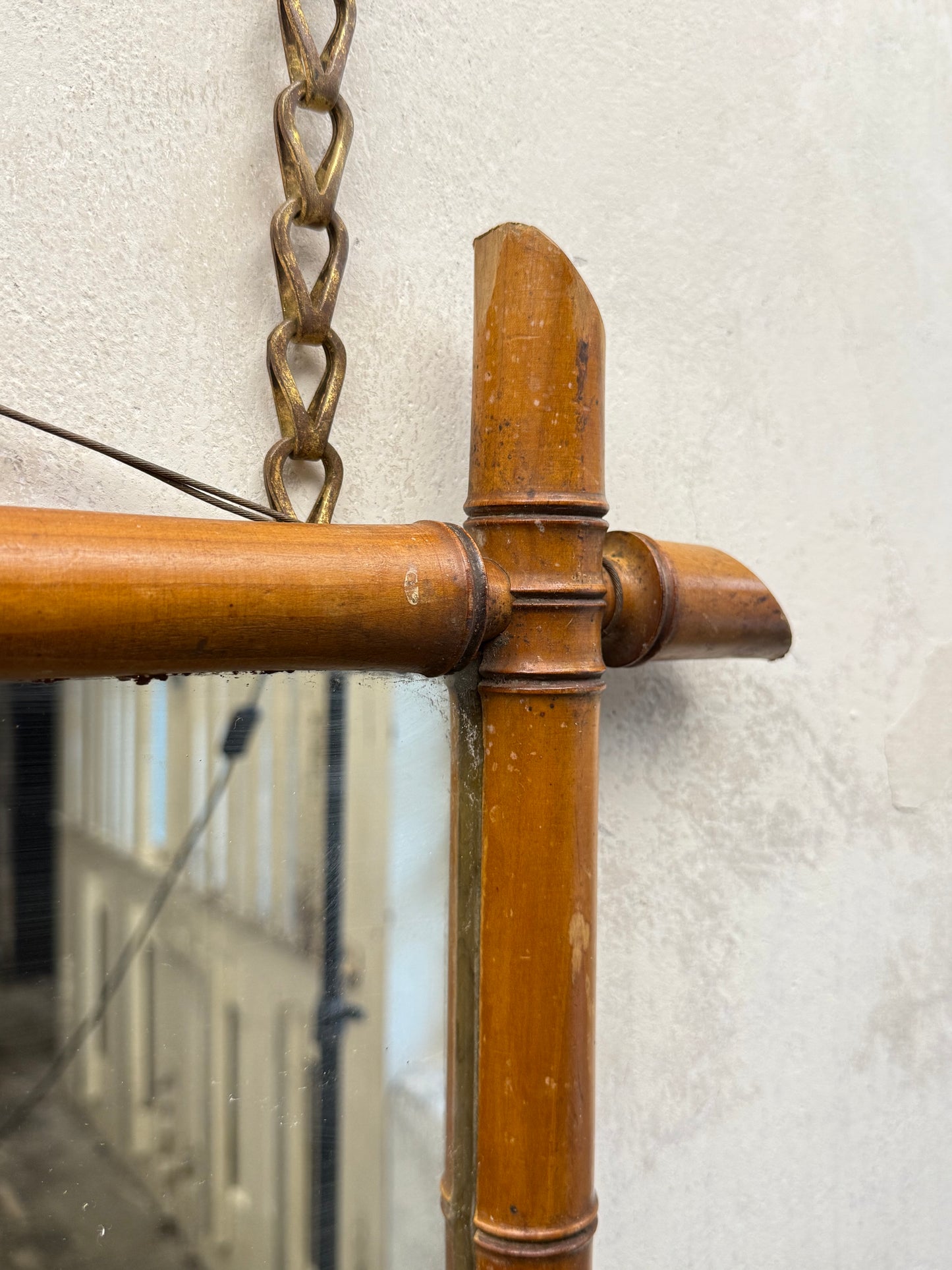 An Early 20thC French Faux Bamboo Mirror