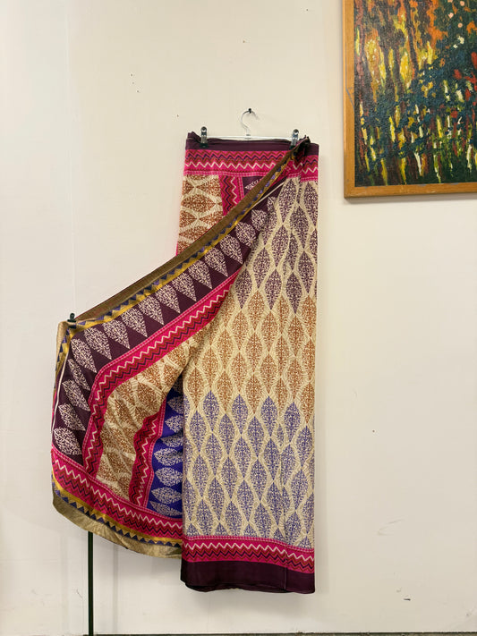 Vintage Pure Silk Saree Fabric