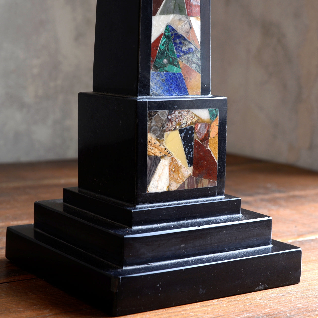 19thC Pietra Dura Obelisk in Ashford Marble