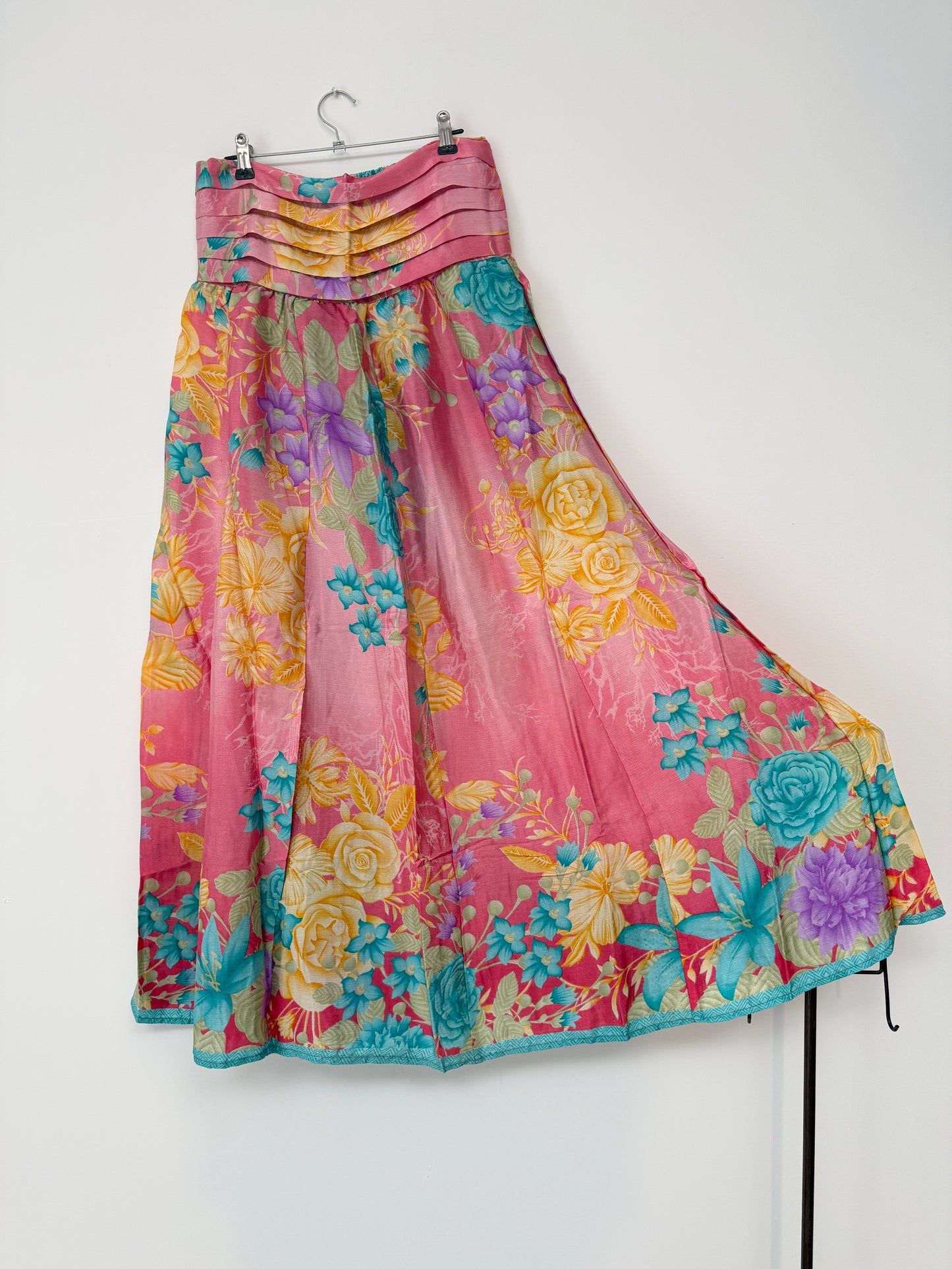 Vintage Saree Silk Pleated Skirt
