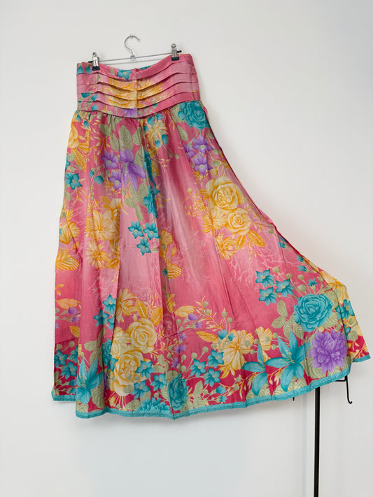Vintage Saree Silk Pleated Skirt