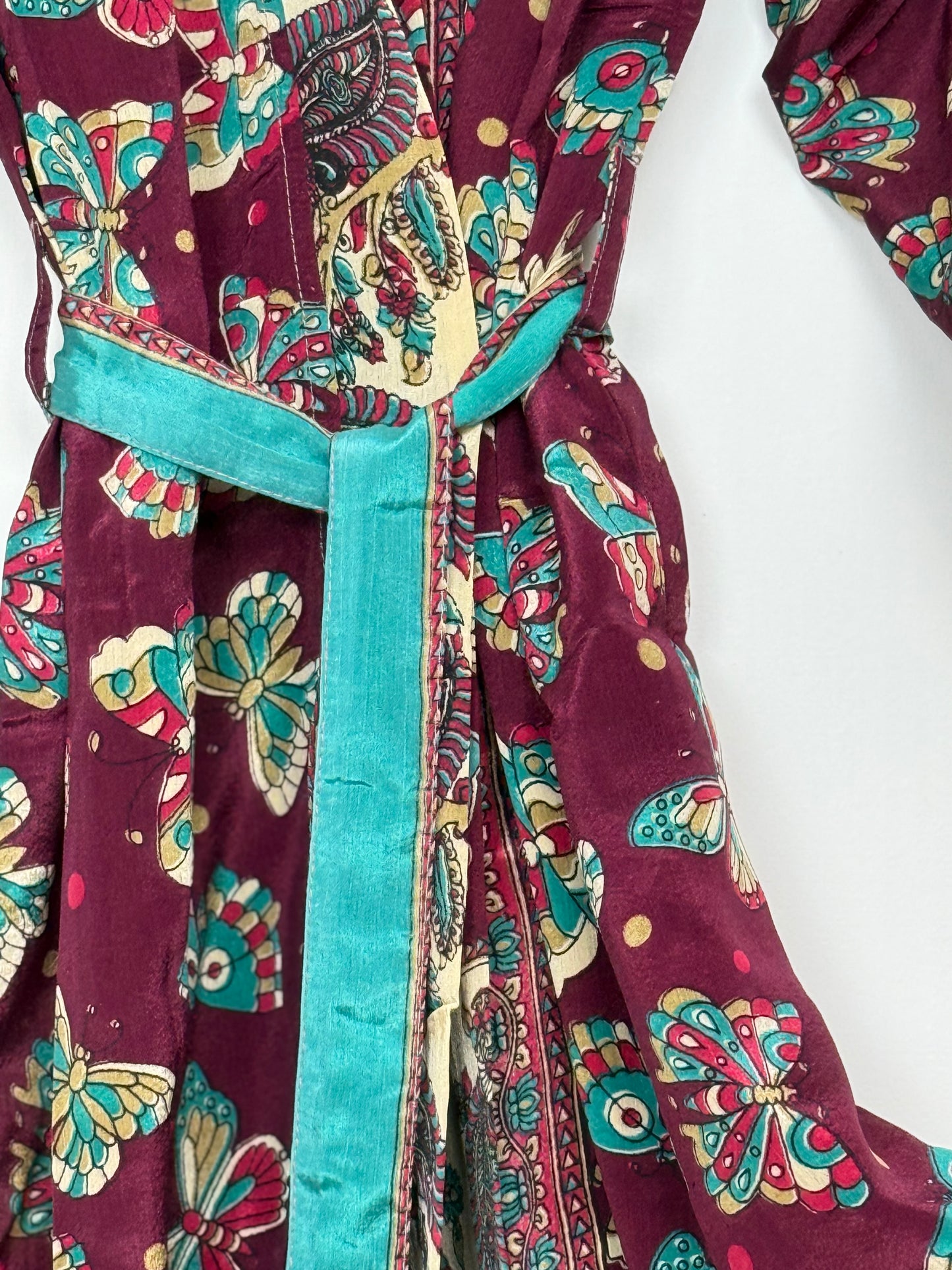 Vintage Saree Silk Kimono / Duster - Long