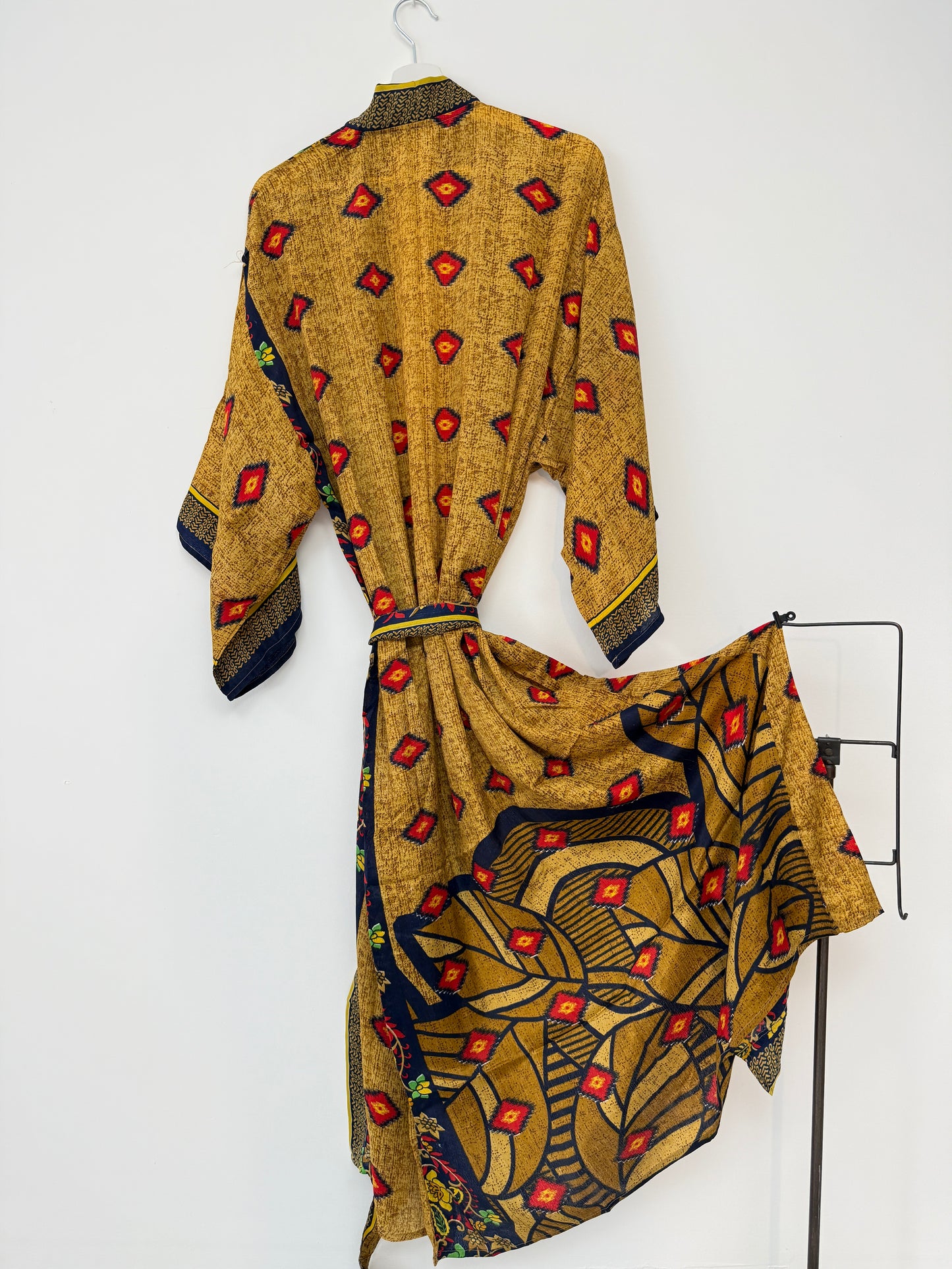Vintage Saree Silk Kimono / Duster - Long