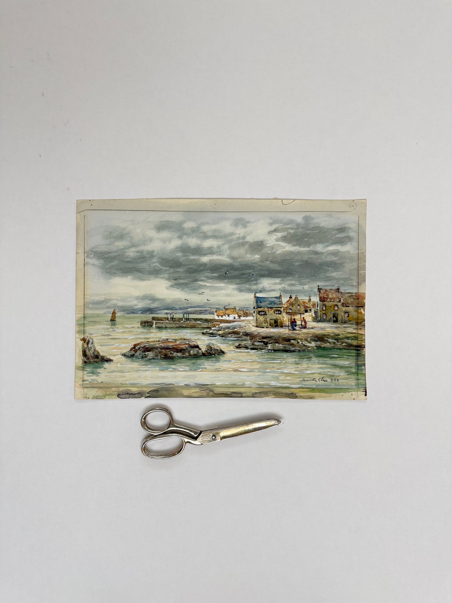 East Neuk Fishing Village - JOHN HAMILTON GLASS S.S.A. Scottish | 1864-1940