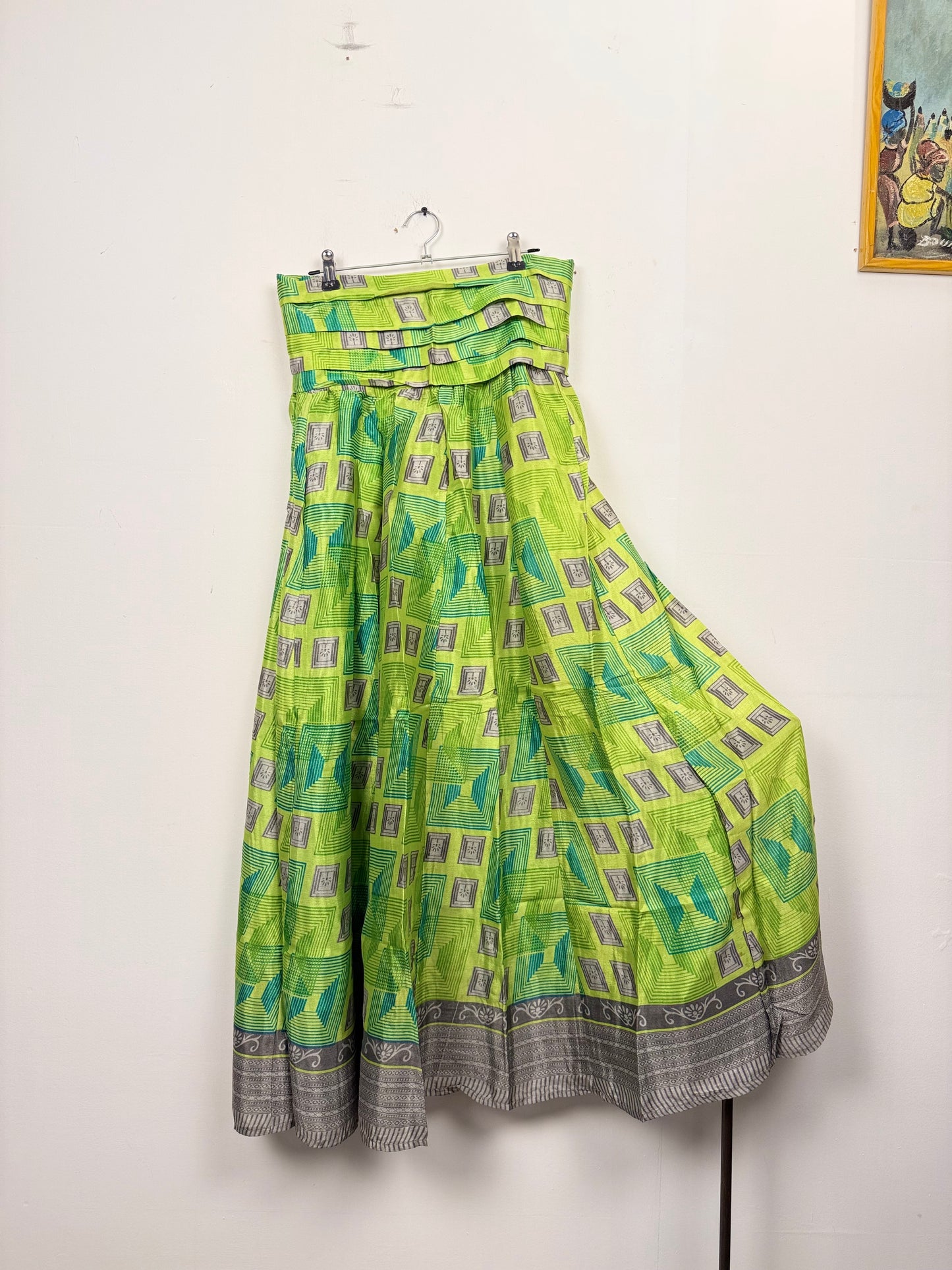 Vintage Saree Silk Pleated Skirt