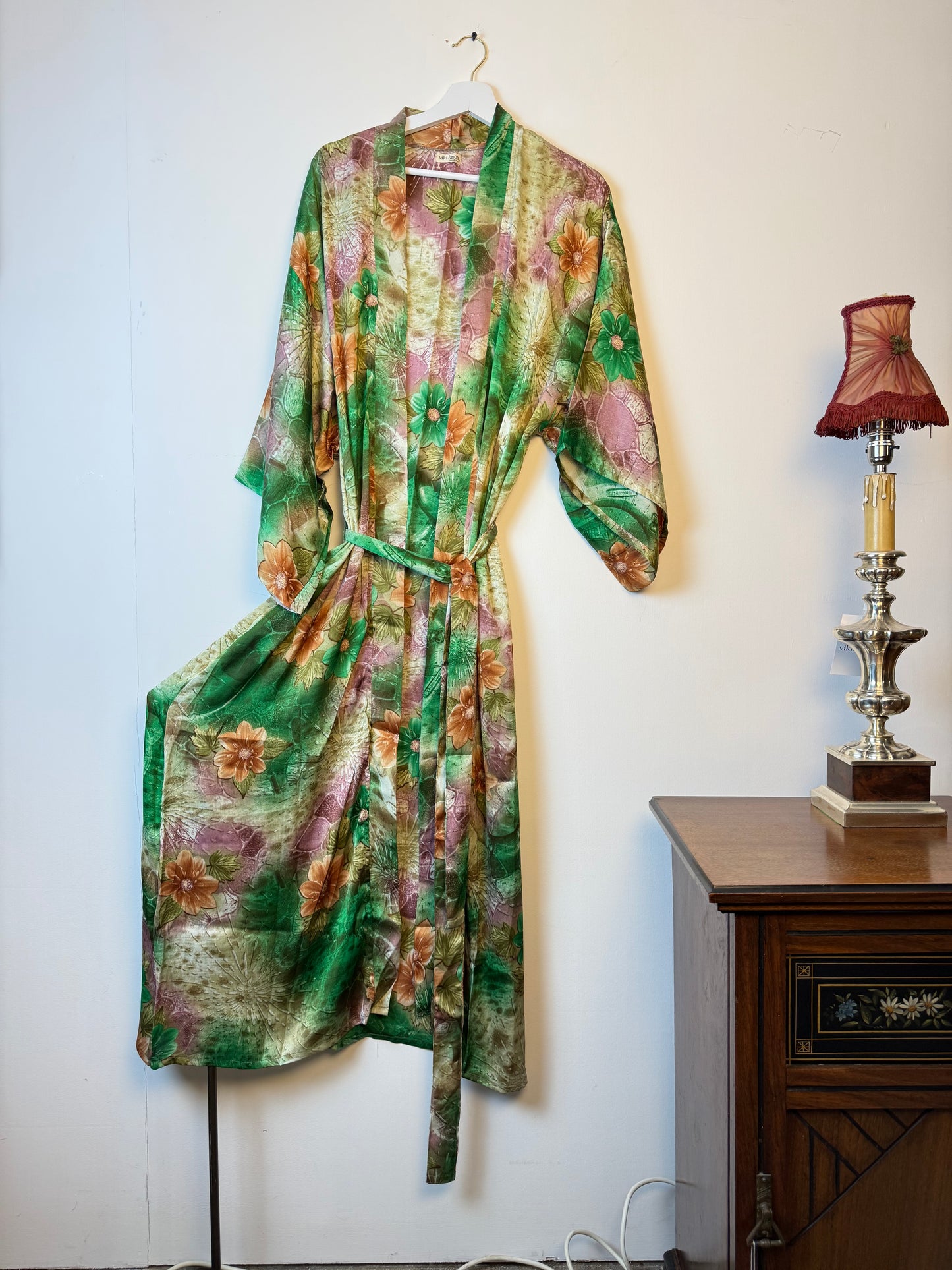 Vintage Saree Silk Kimono / Duster - Long