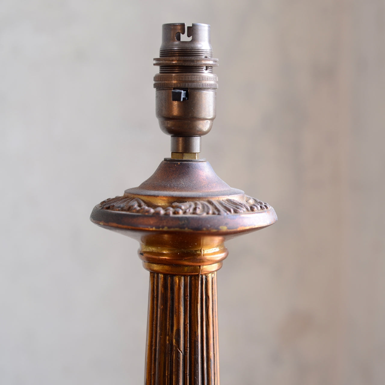 Tall Brass Column Table Lamp
