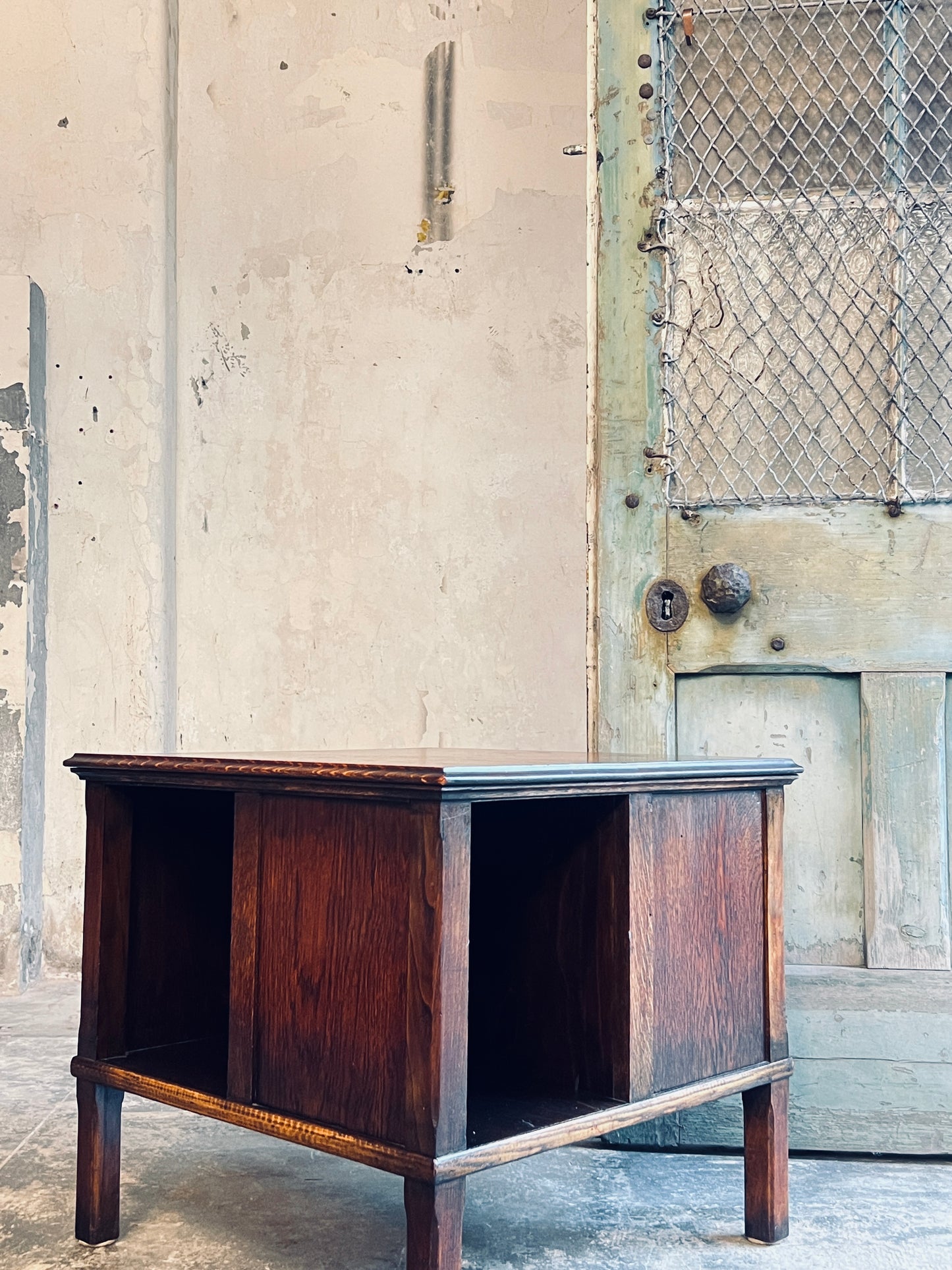 1920’s Four Sided Oak Bookcase & Side Table