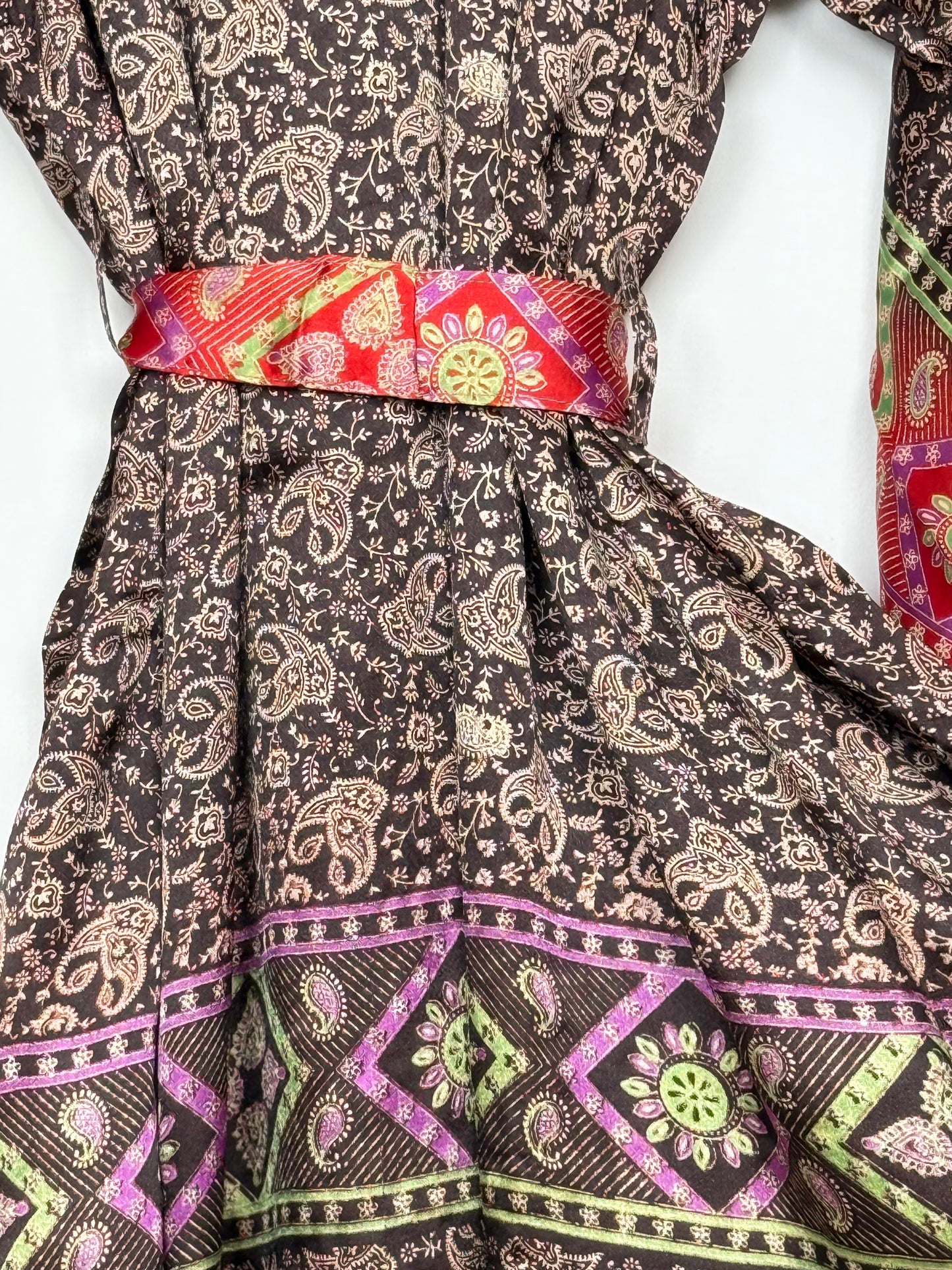 Vintage Saree Silk Kimono / Duster - Long