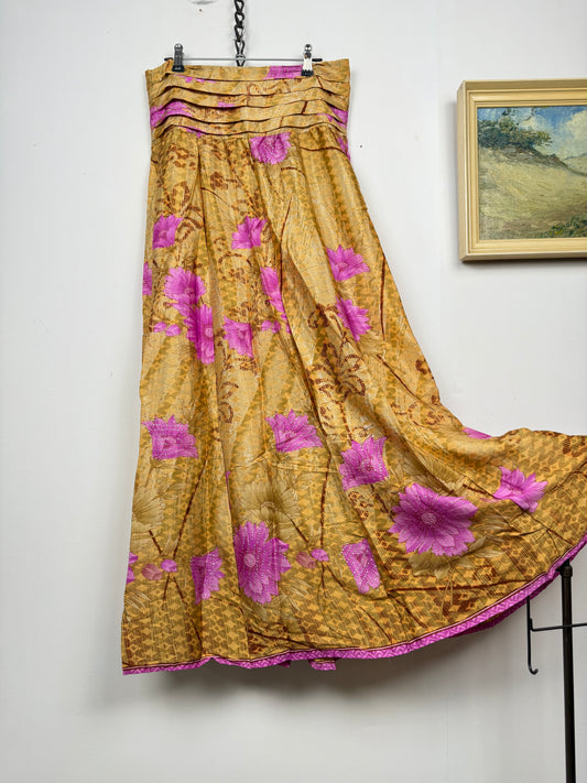 Vintage Saree Silk Pleated Skirt