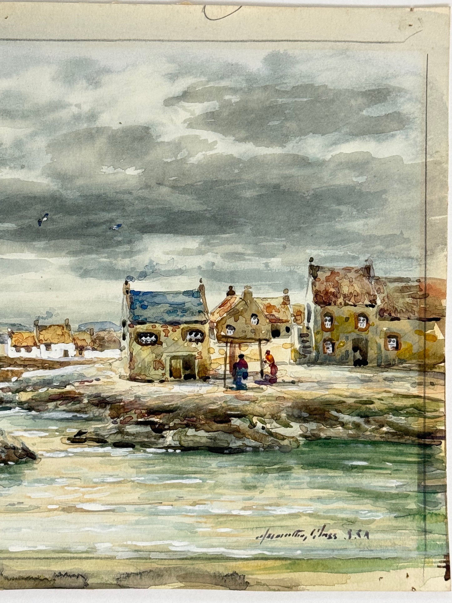 East Neuk Fishing Village - JOHN HAMILTON GLASS S.S.A. Scottish | 1864-1940