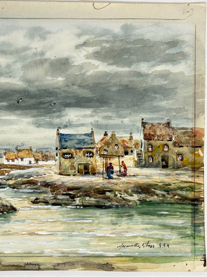 East Neuk Fishing Village - JOHN HAMILTON GLASS S.S.A. Scottish | 1864-1940