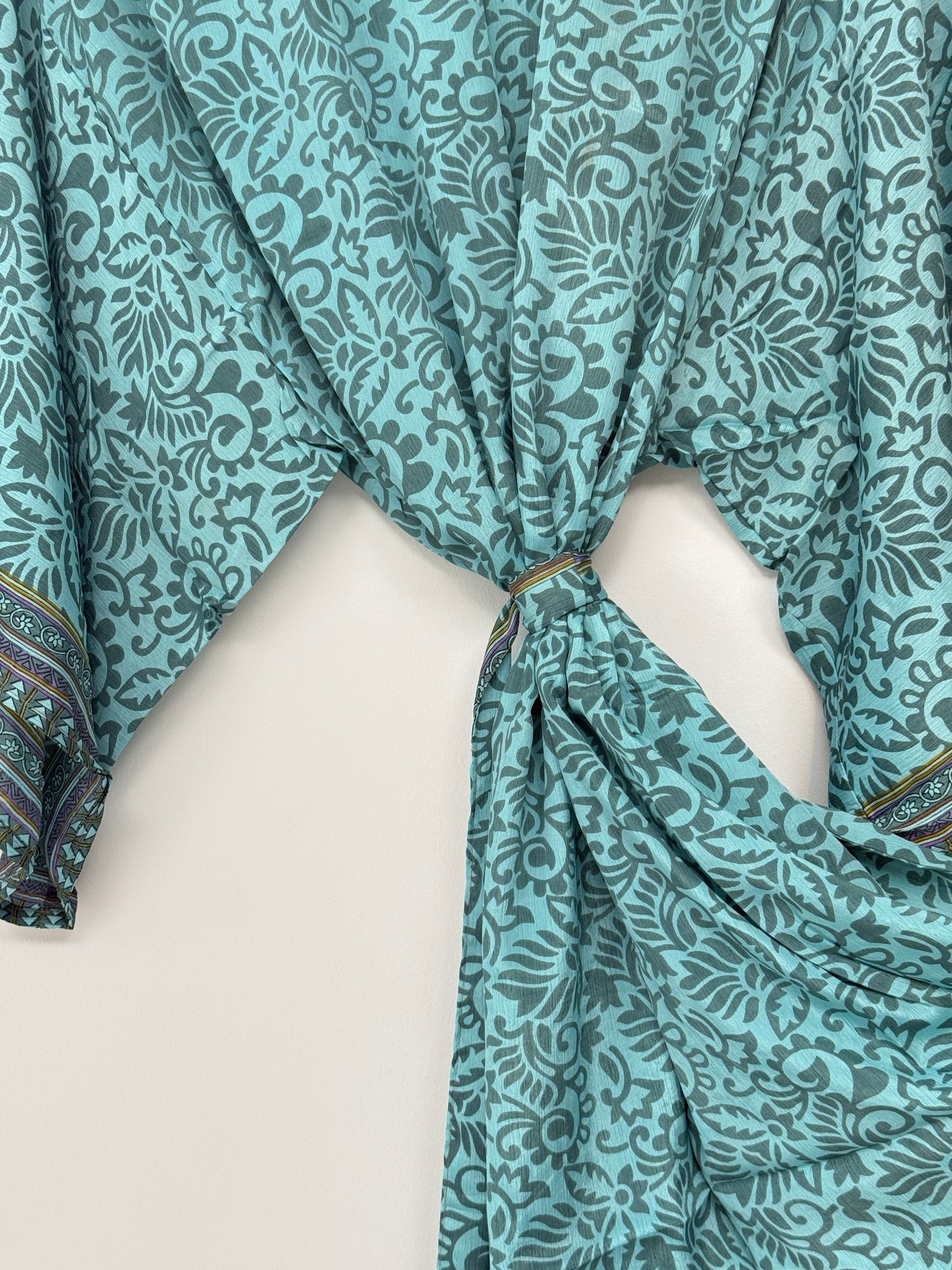 Vintage Saree Silk Kimono / Duster - Short