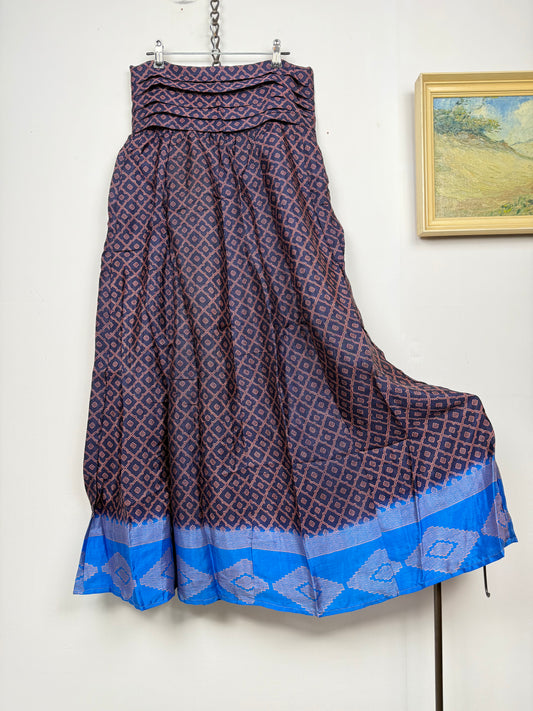 Vintage Saree Silk Pleated Skirt
