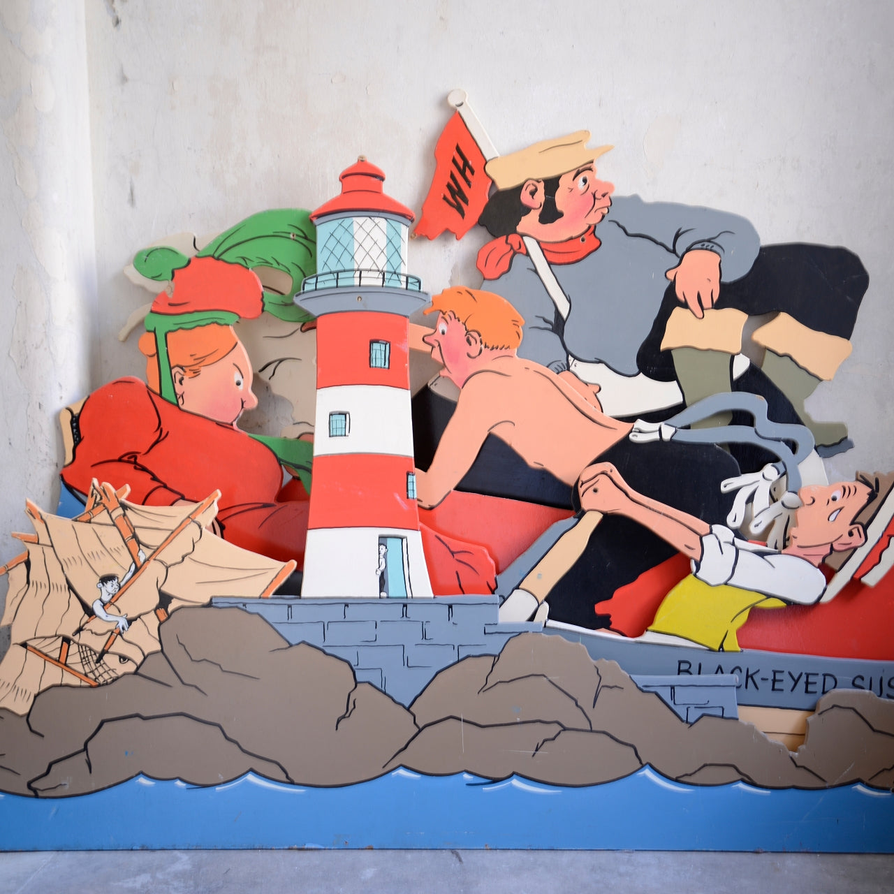 Seaside Sideshow Fairground Painted Board - Sinking House