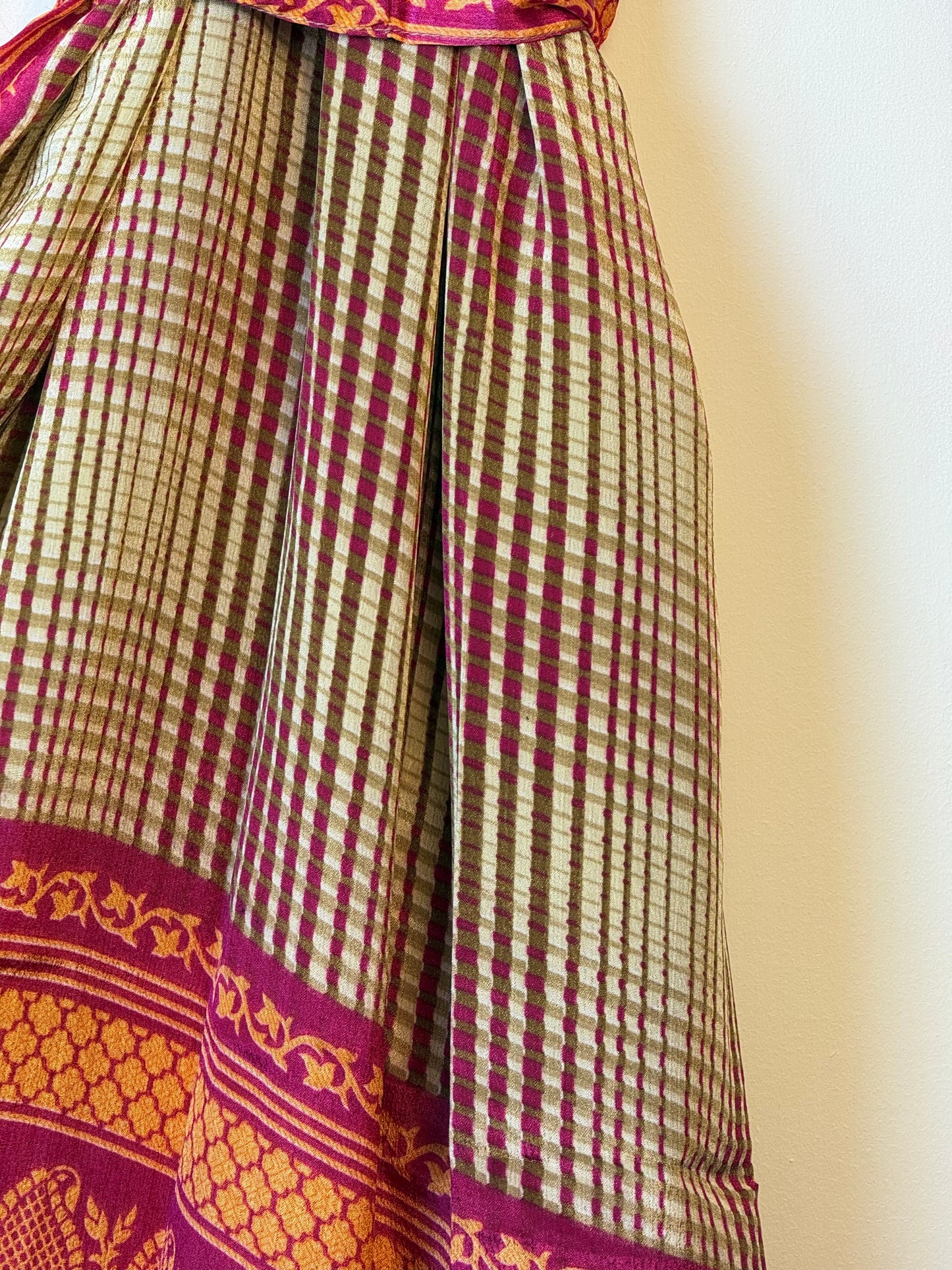 Vintage Saree Silk Kimono / Duster - Long