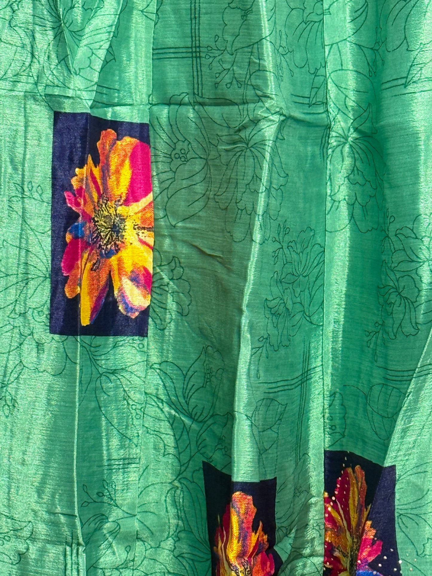 Vintage Saree Silk Pleated Skirt