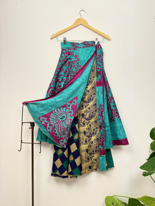 Vintage Saree Silk Wrap Skirt